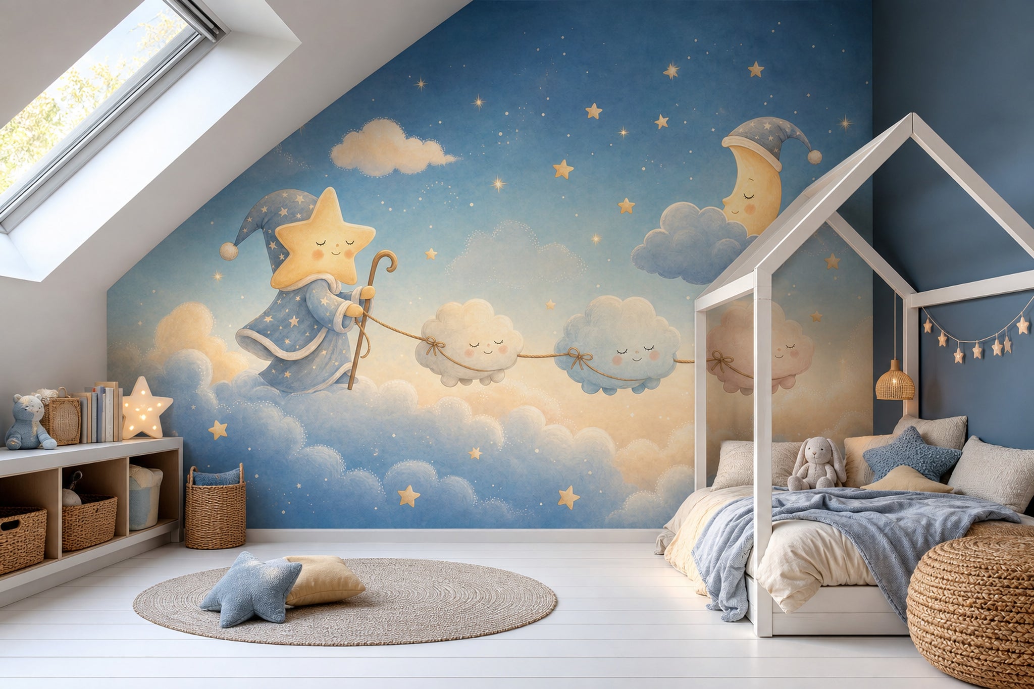 Watercolor Texture Wallpaper Dreamy Sky Nursery Wall Mural