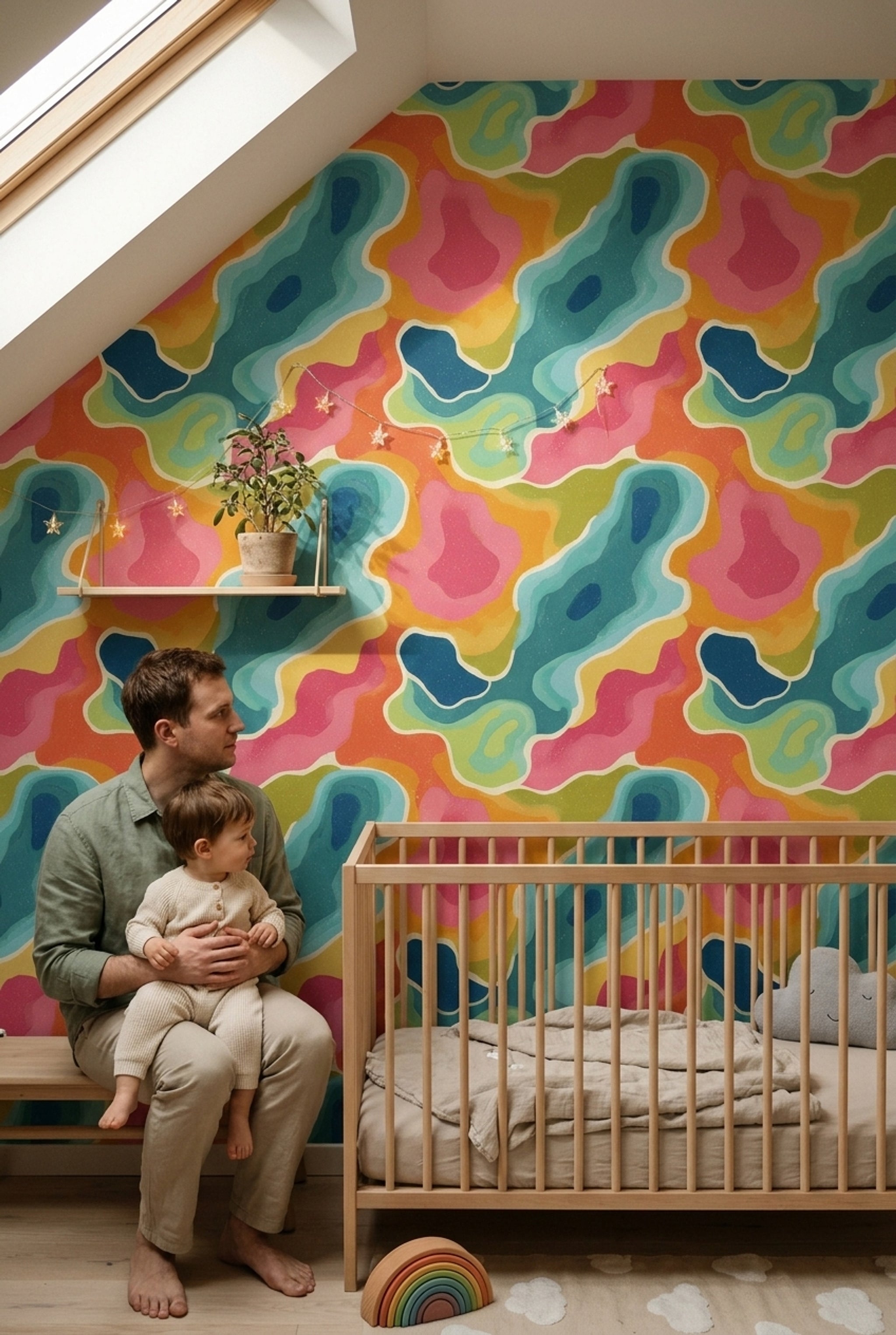 Mid Century Modern Wallpaper Retro Modern Removable Wall Decor