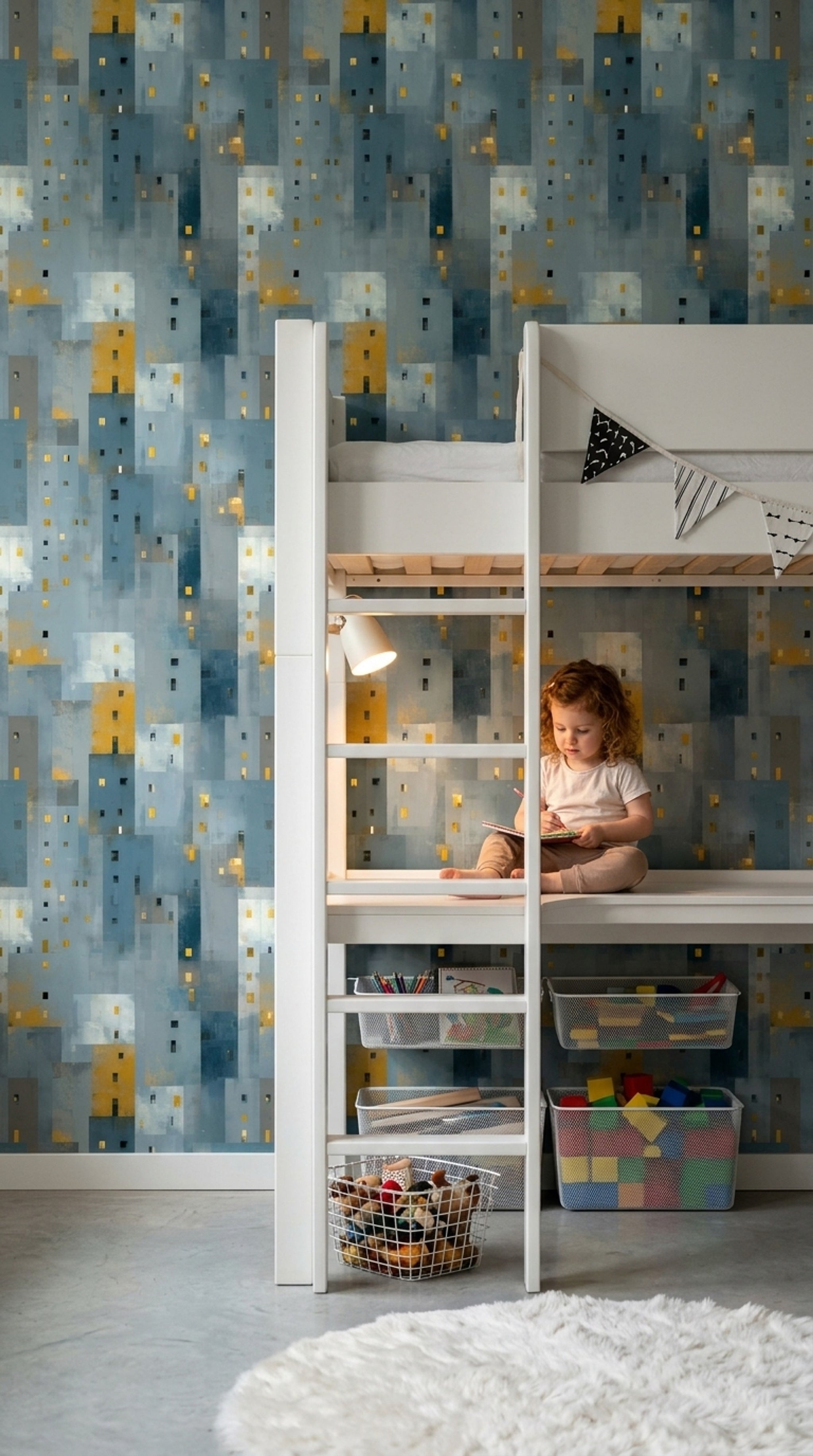 Abstract Geometric Wallpaper Modern Cityscape Contemporary Mural Removable Wall Decor