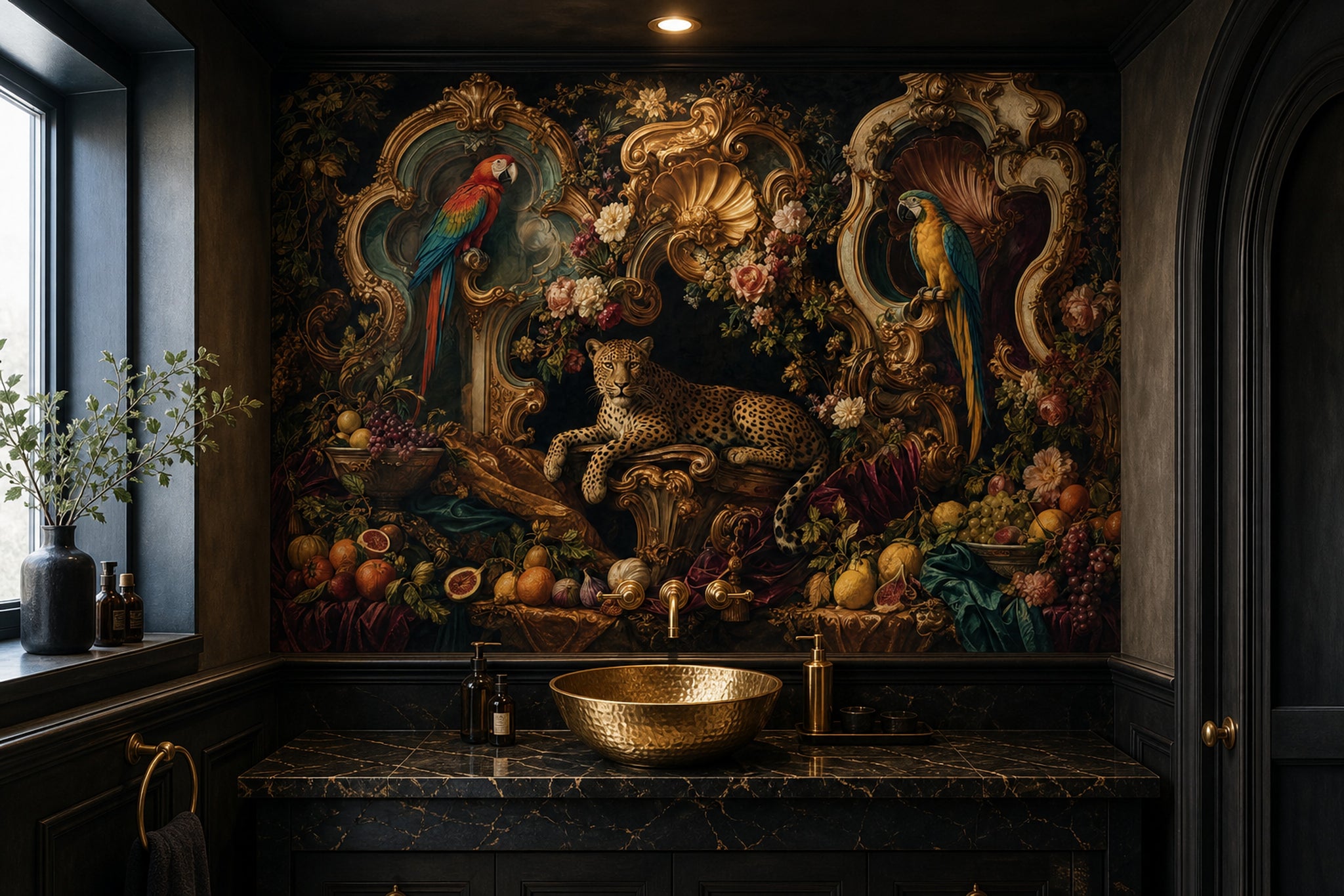 Baroque Wallpaper Rococo Gilded Frames Removable Wall Decor