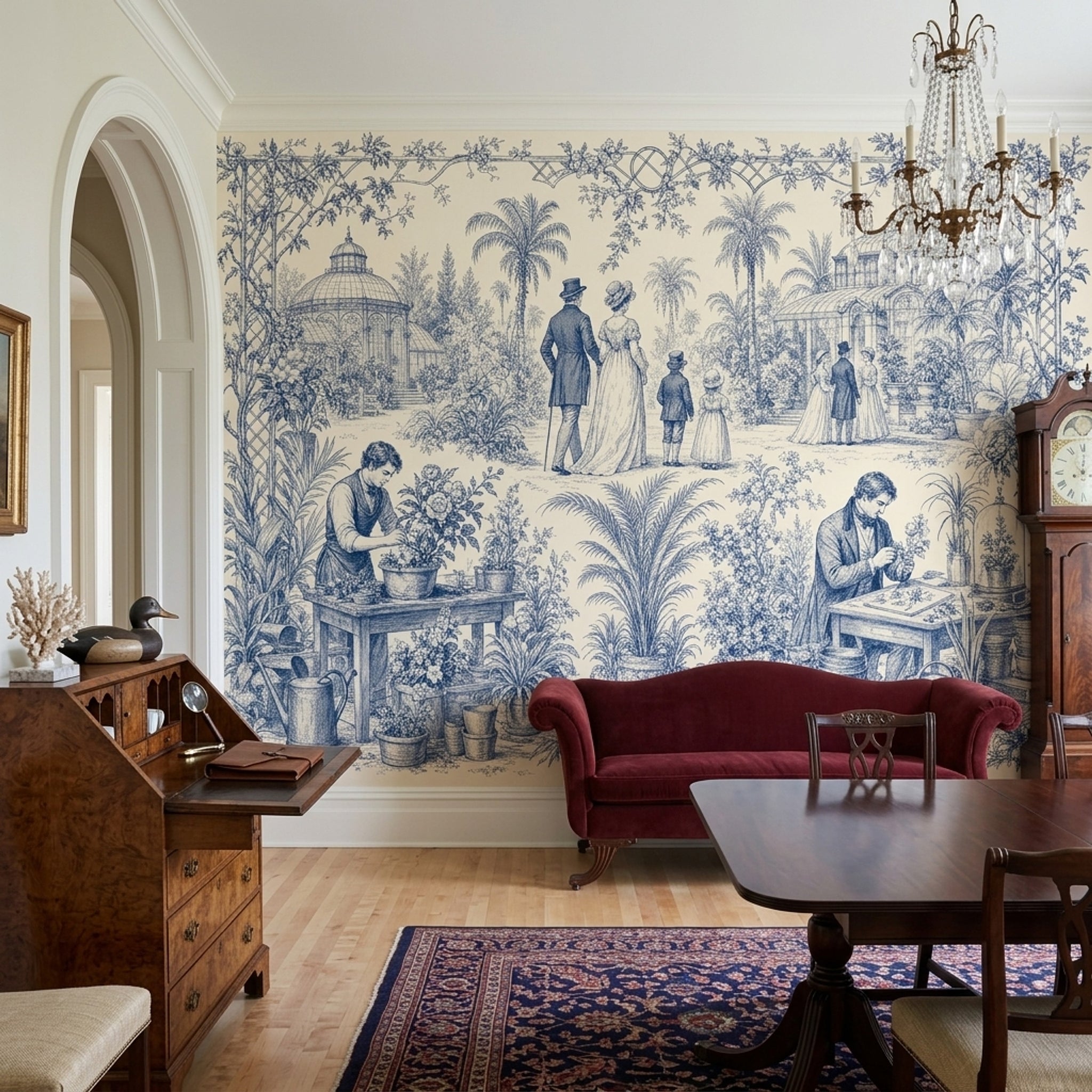 Toile Wallpaper Victorian Garden Botanical Conservatory Wall Mural