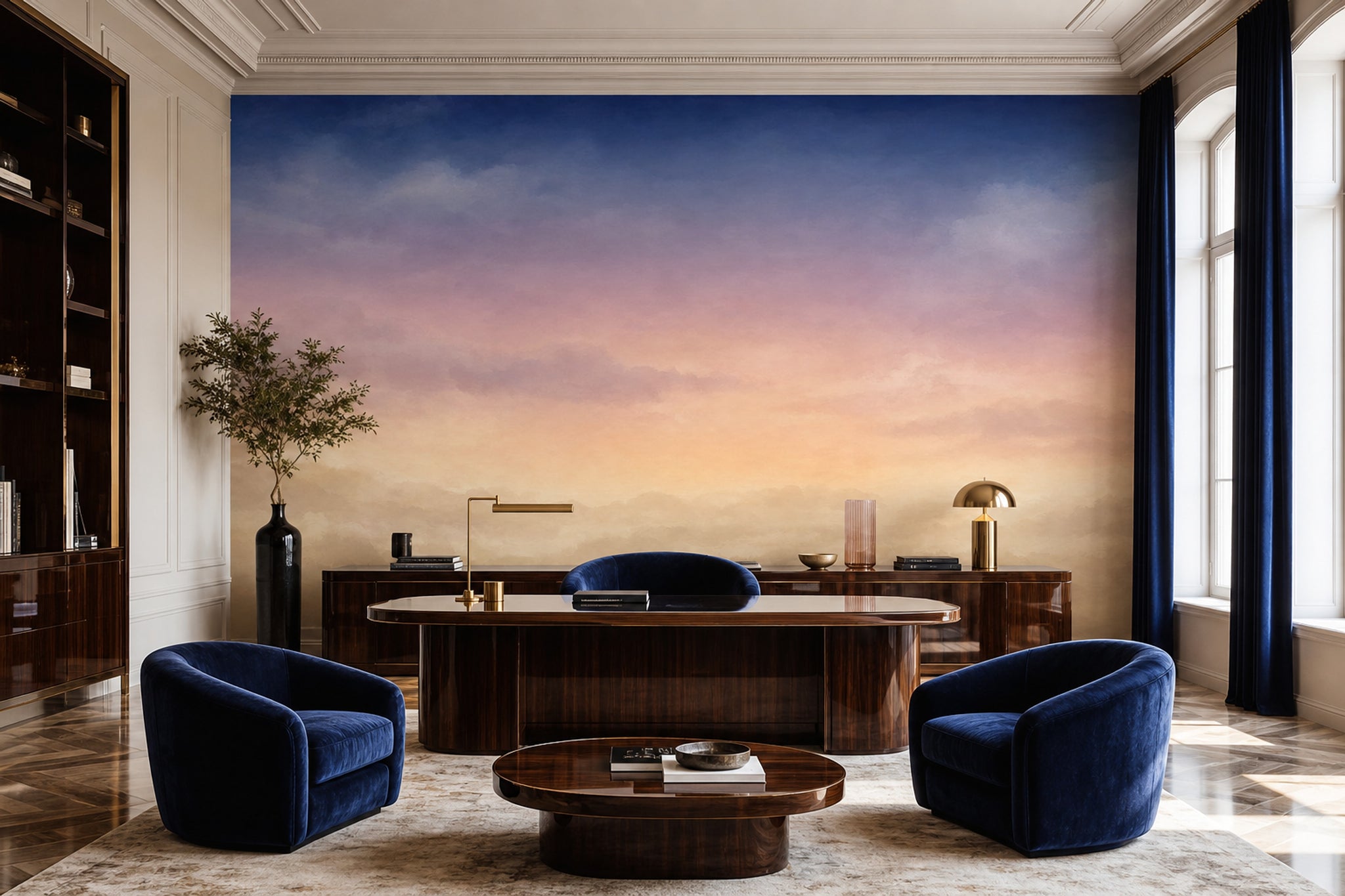 Ombre Gradient Wallpaper Sky Watercolor Removable Wall Decor