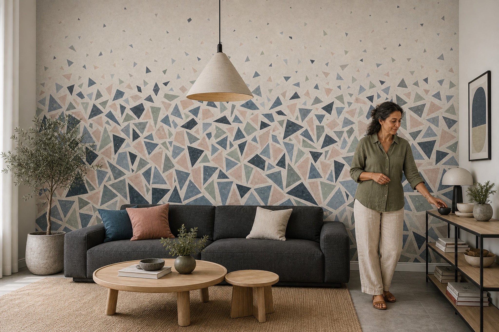 Stone Background Wallpaper Textured Surface Terrazzo Pattern Wall Mural