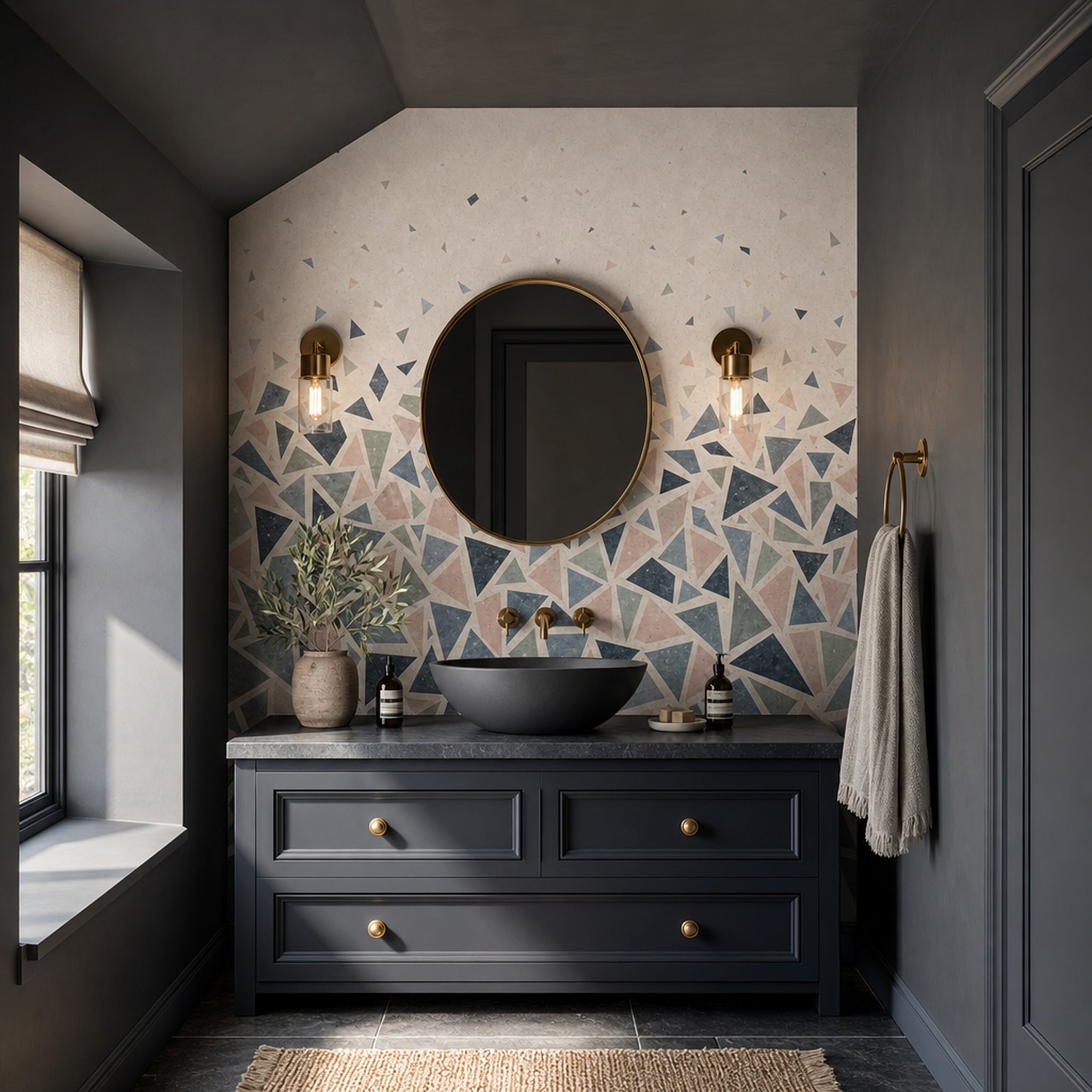Stone Background Wallpaper Textured Surface Terrazzo Pattern Wall Mural
