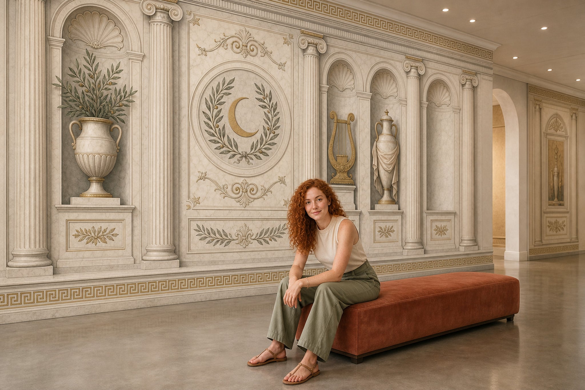 Greco Roman Wallpaper Marble Removable Columns Wall Decor