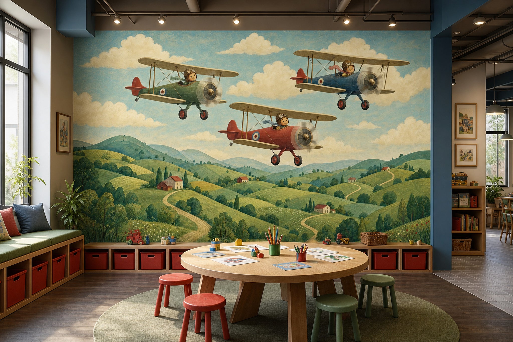 Blue Sky Clouds Wallpaper Walls Wall Mural