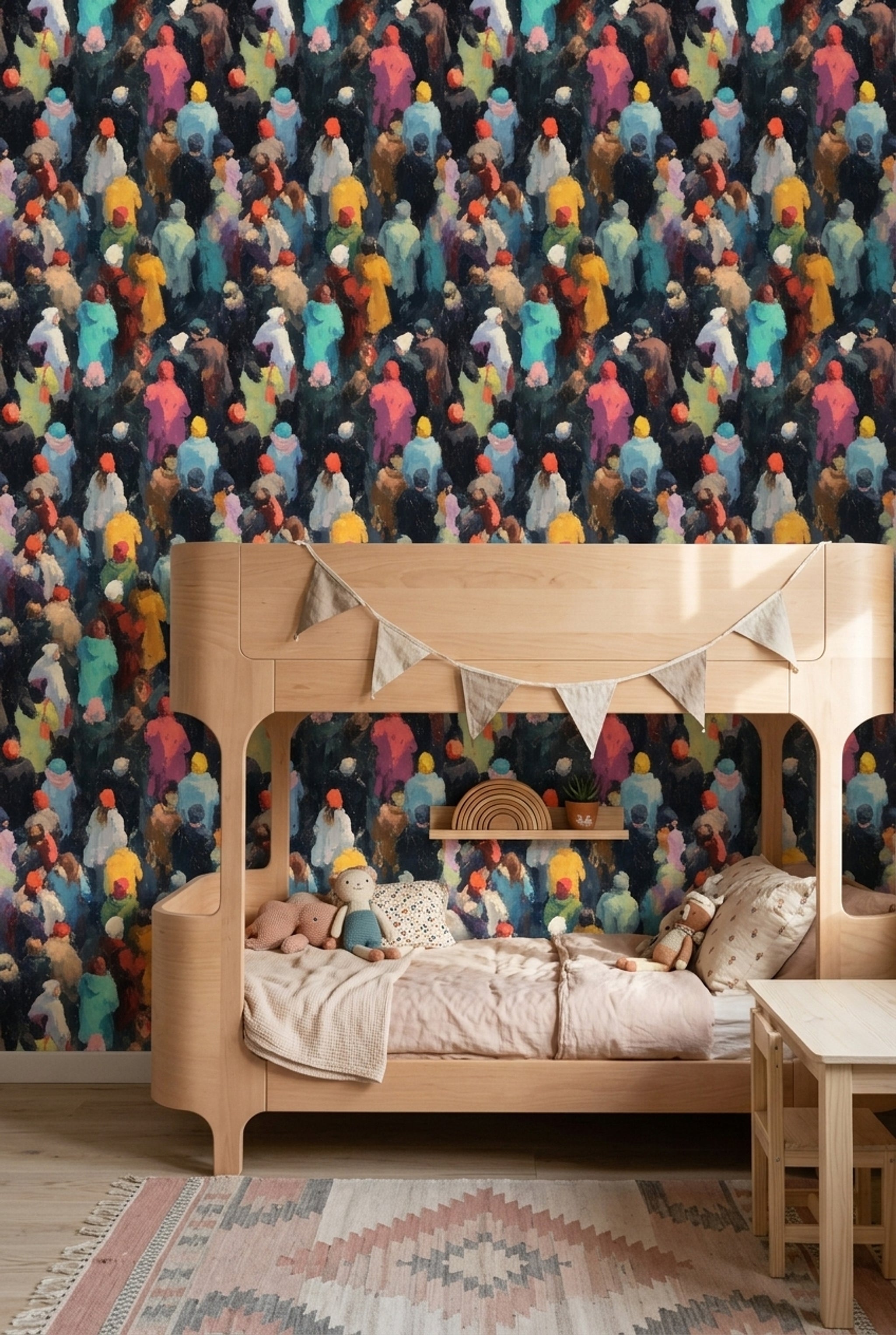 Mid Century Modern Wallpaper Expressionist Urban Removable Wall Decor