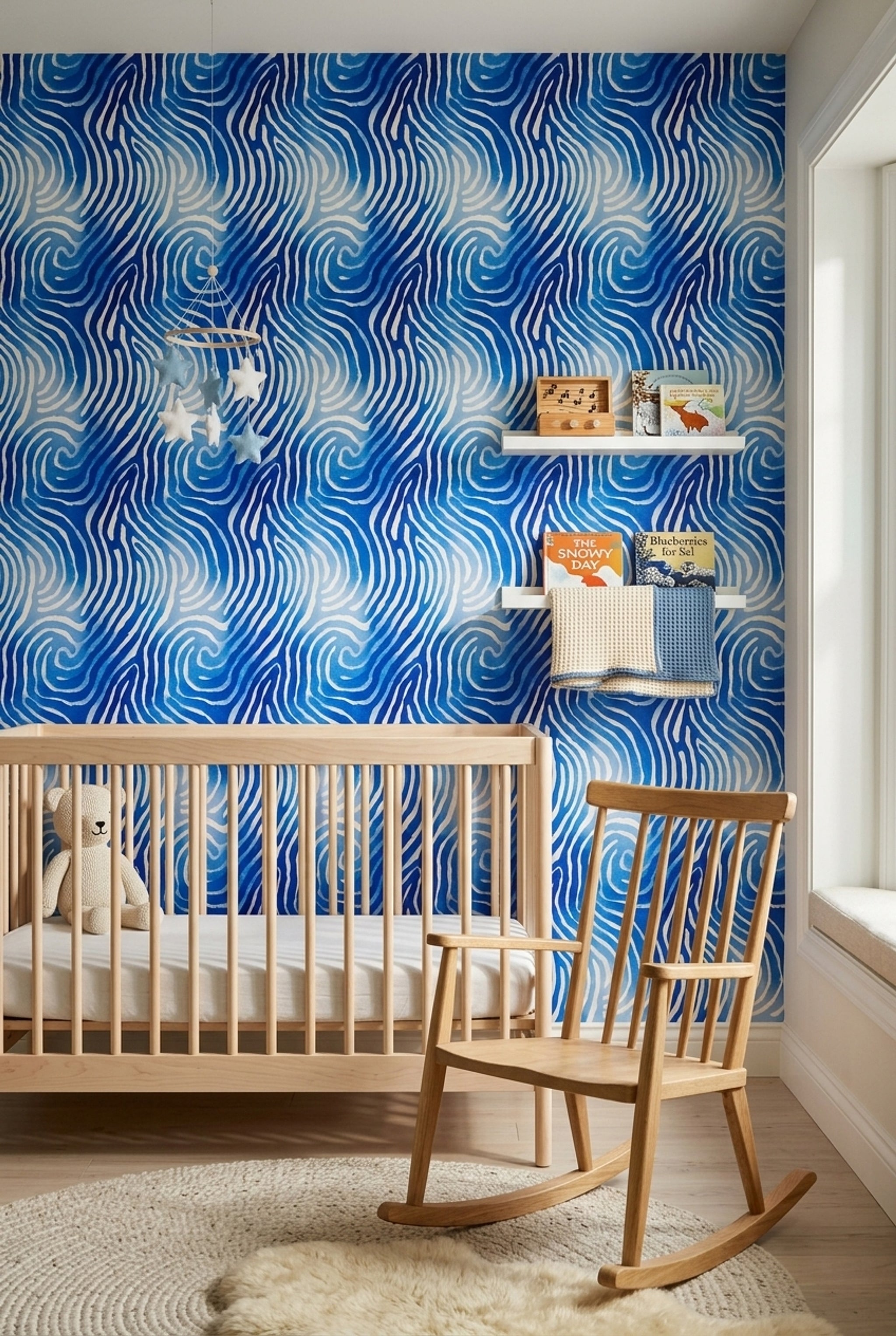 Zebra Stripes Wallpaper Swirl Coastal Removable Wall Decor