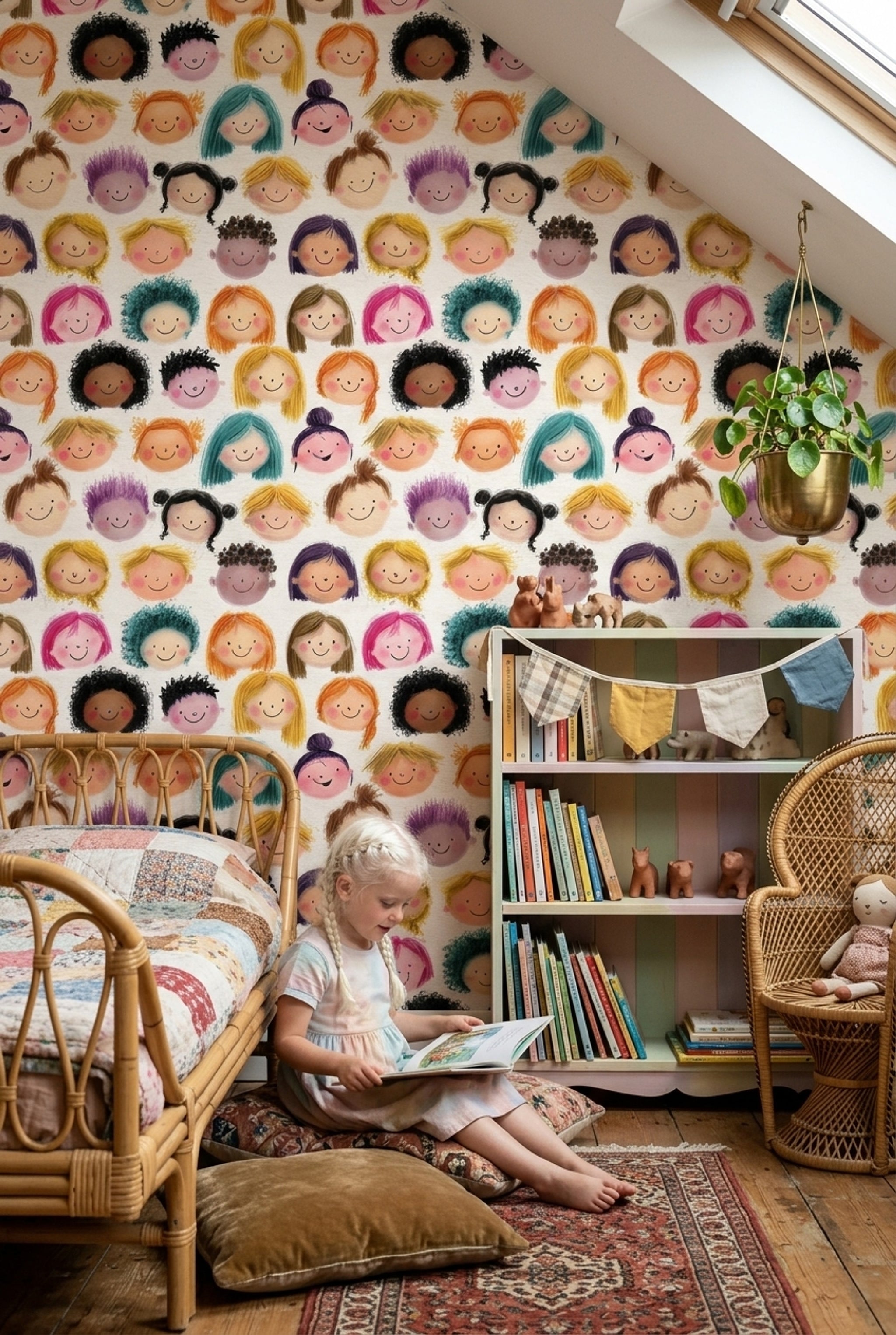 White Background Wallpaper Neutral Kids Decorative Mural