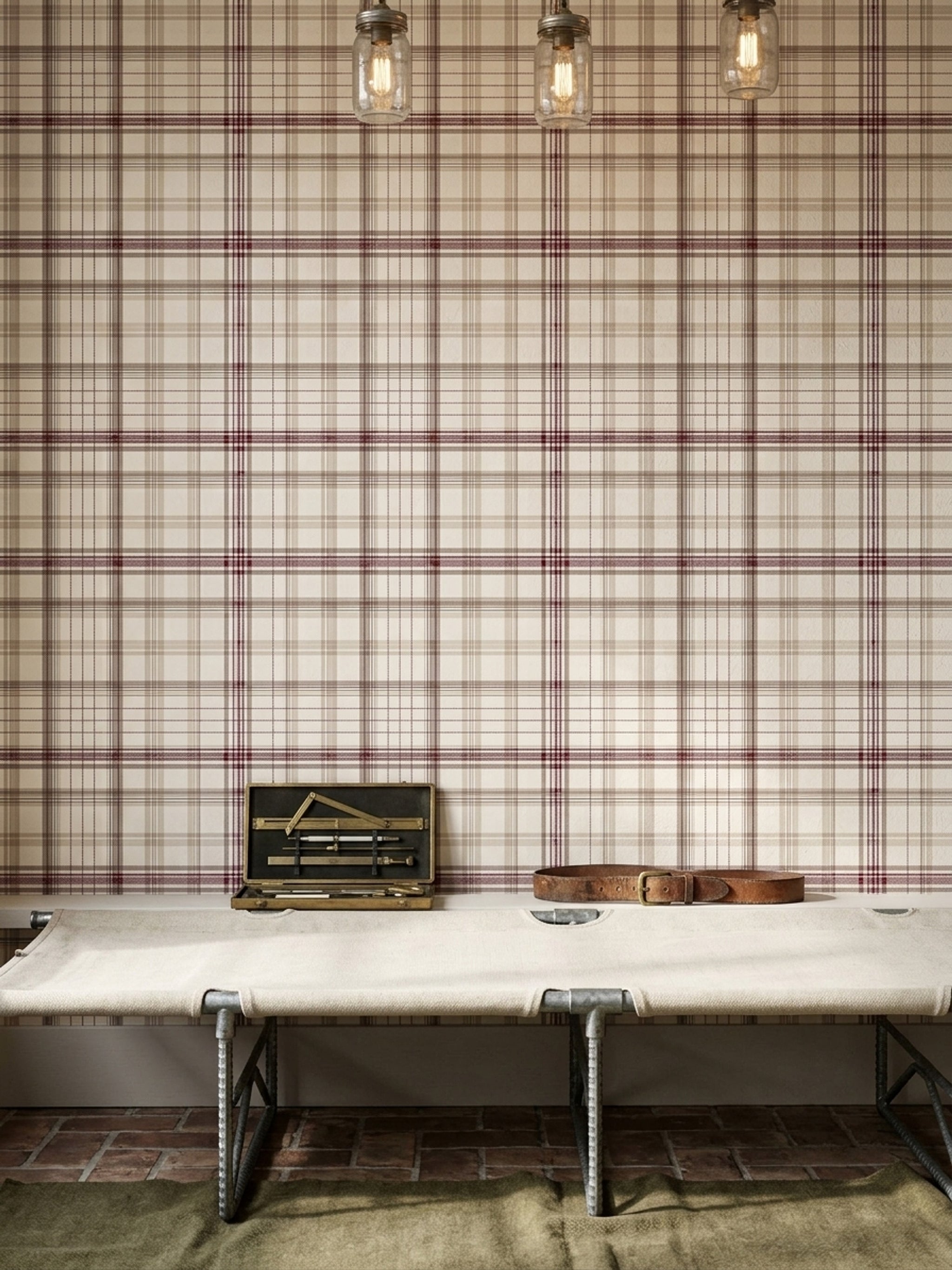 Plaid Wallpaper Tartan Removable Checkered Grid Wall Double Roll