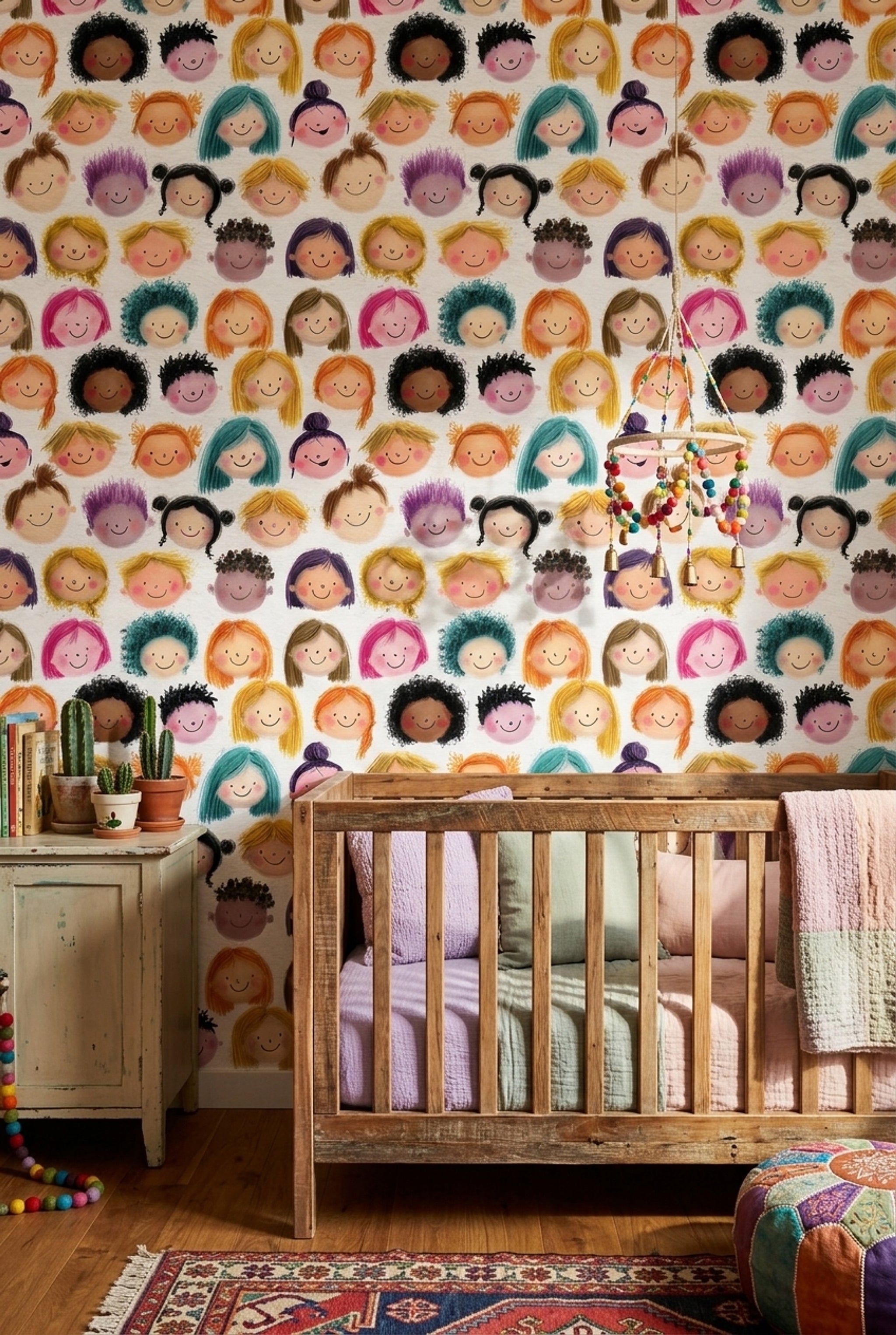 White Background Wallpaper Neutral Kids Decorative Mural
