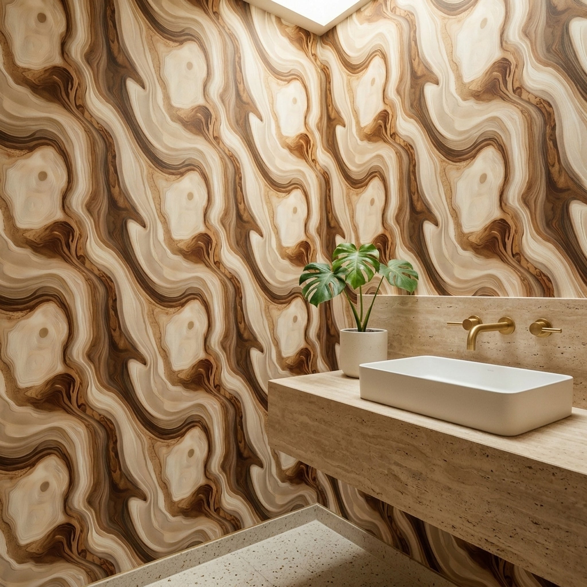 Marble Effect Wallpaper Abstract Swirl Agate Geode Removable Wall Decor