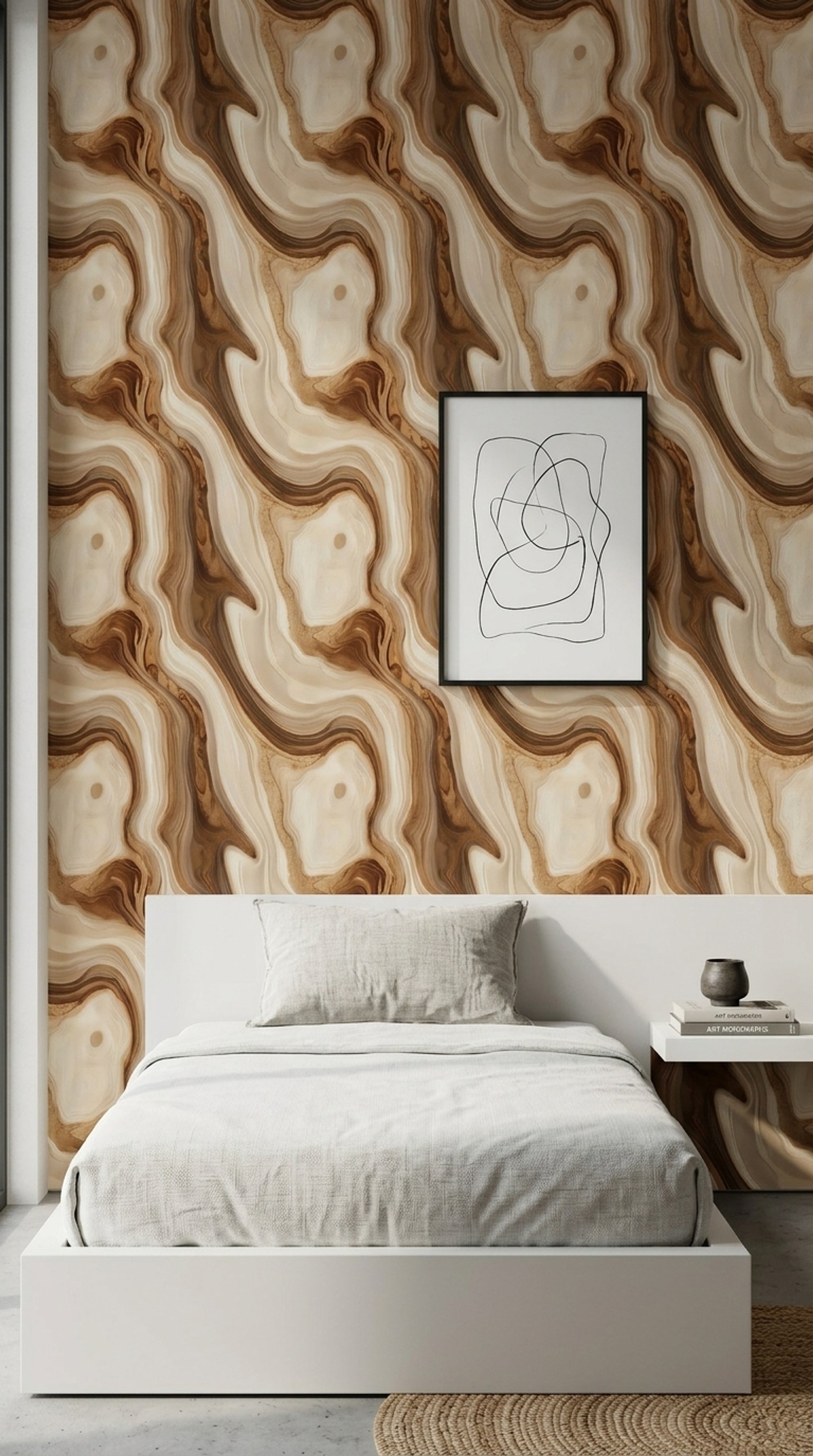 Marble Effect Wallpaper Abstract Swirl Agate Geode Removable Wall Decor