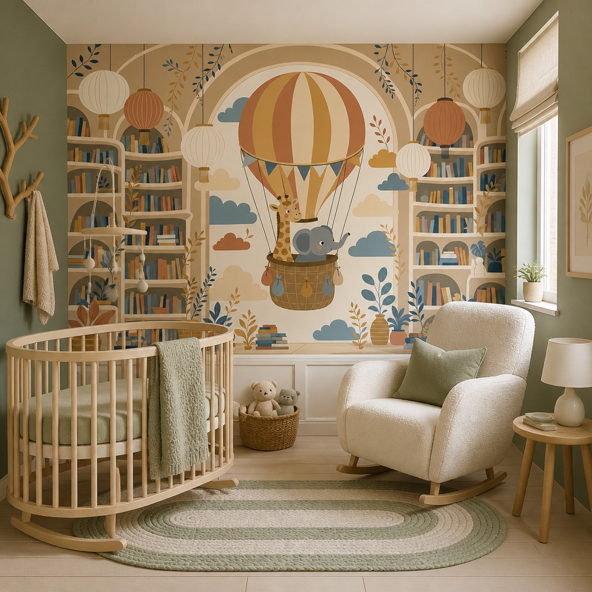 Hot Air Balloon Wallpaper Balloon Removable Nursery Wall Decor