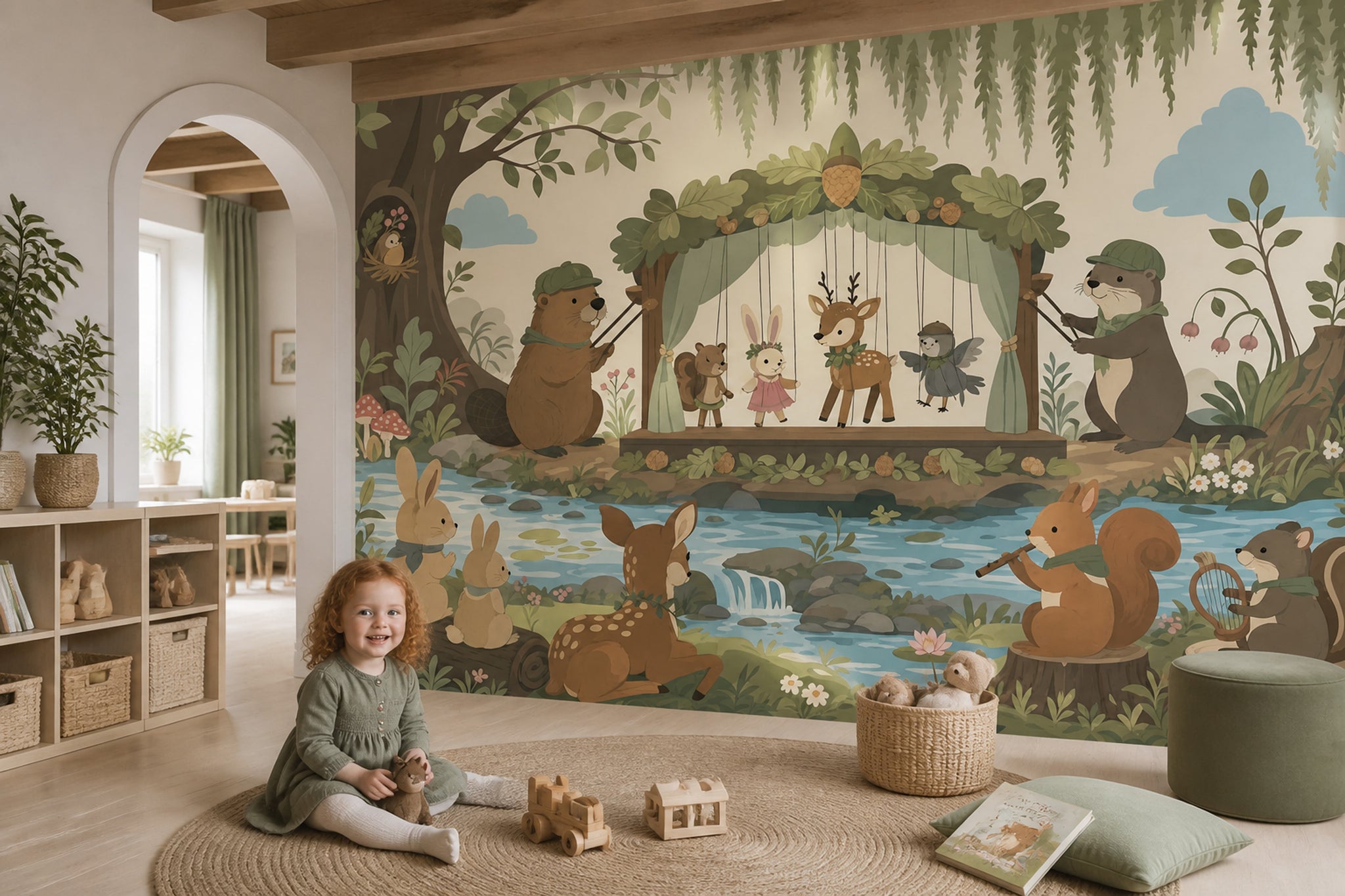Puppet Theater Wallpaper Woodland Nursery Wall Mural