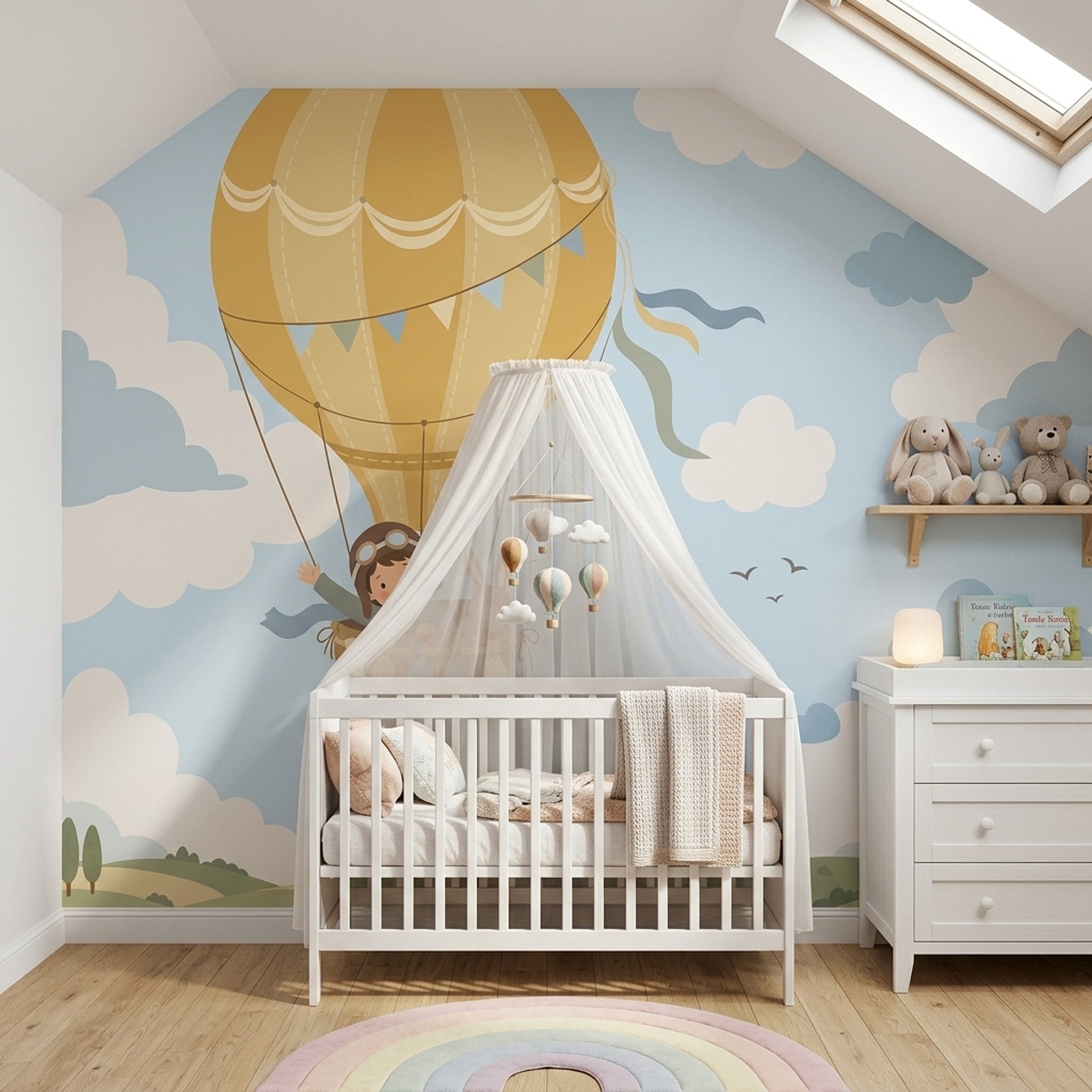 Hot Air Balloon Wallpaper Balloon Cloud Wall Mural