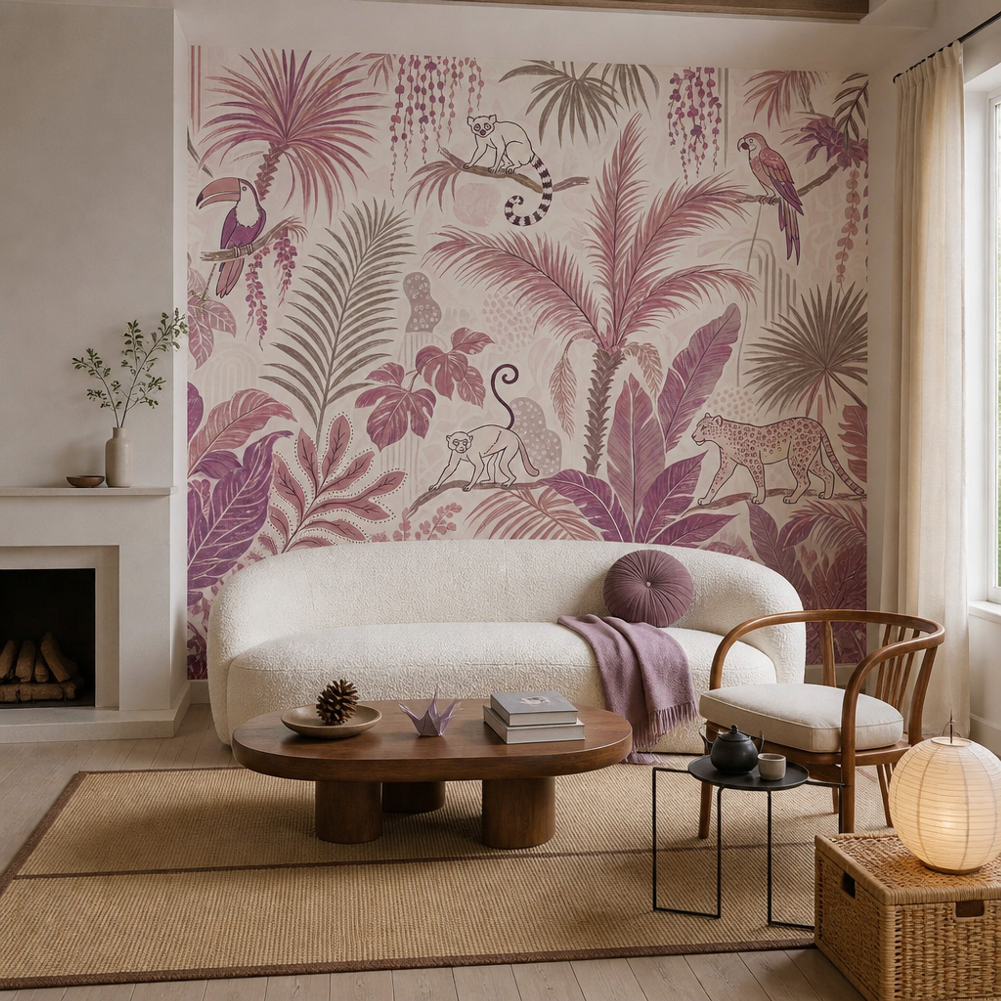 Jungle Wallpaper Toucan Tropical Removable Wall Decor