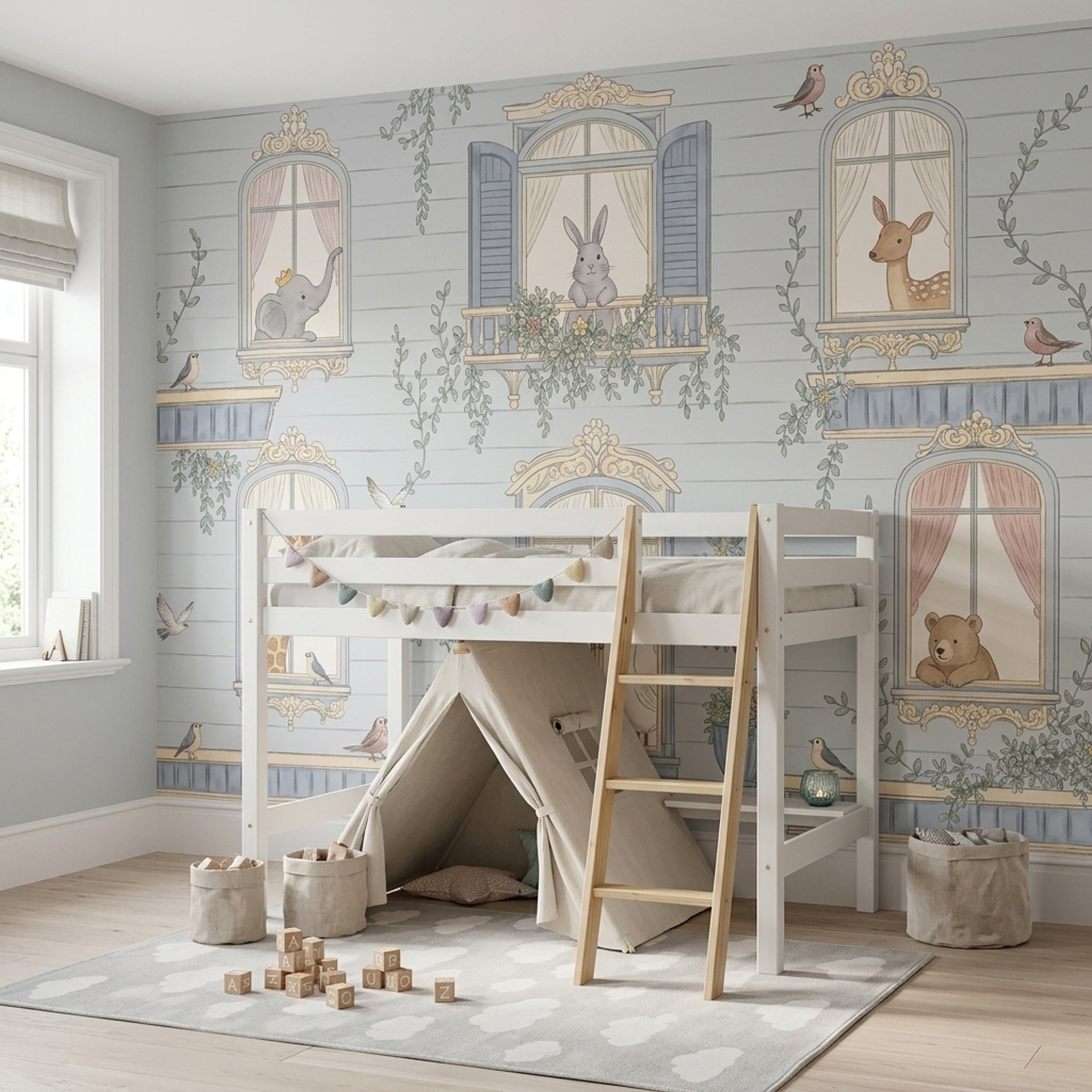 Storybook Wallpaper Whimsical Nursery Removable Wall Decor