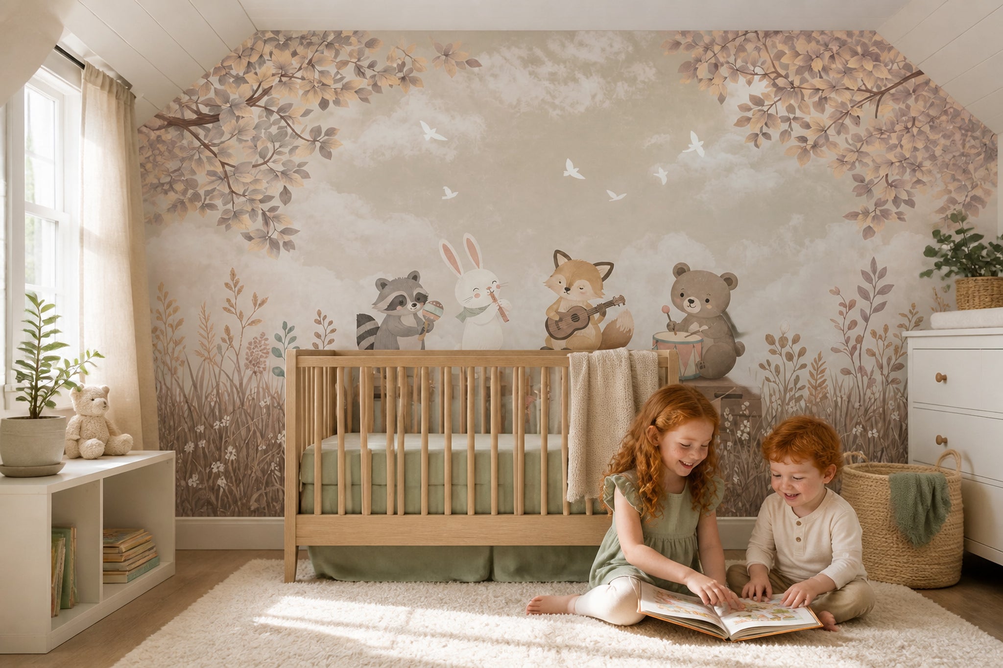 Cloudy Sky Wallpaper Nursery Removable Kids Wall Decor