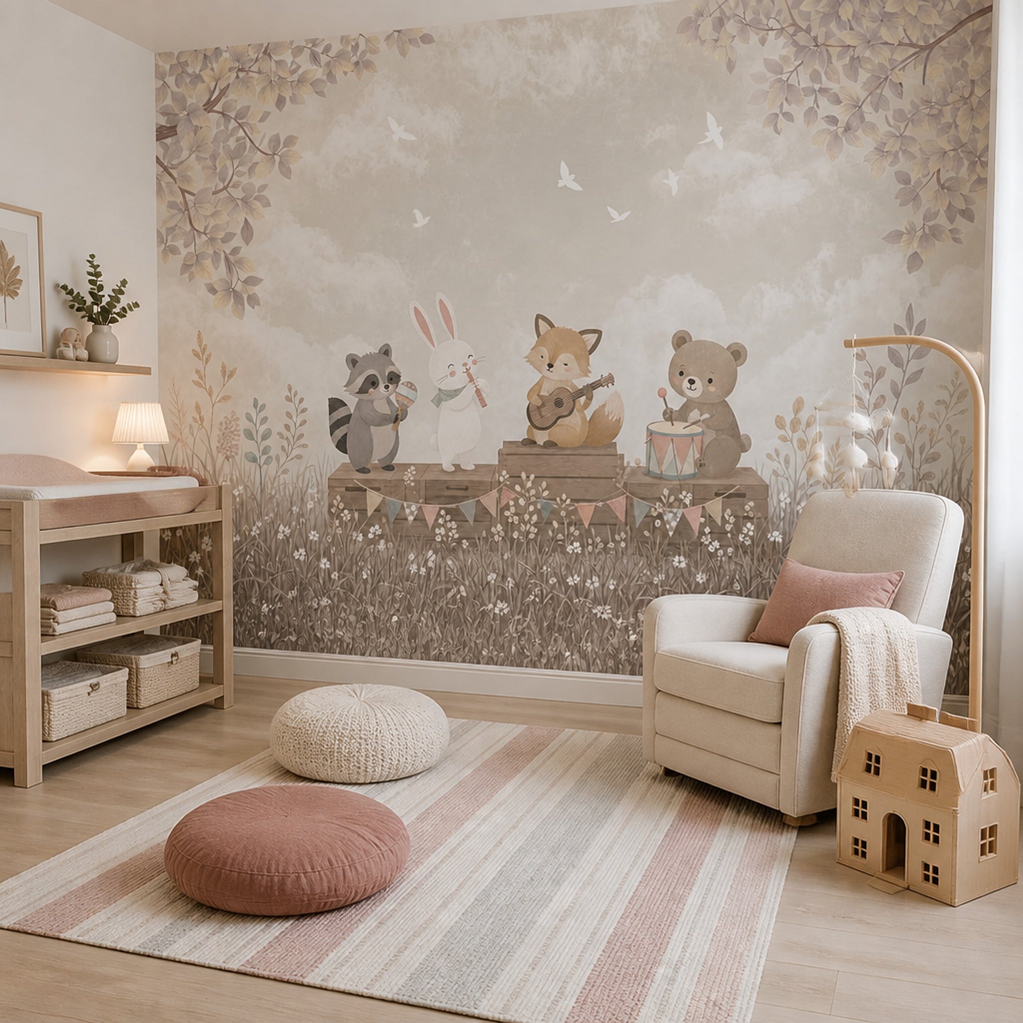 Cloudy Sky Wallpaper Nursery Removable Kids Wall Decor