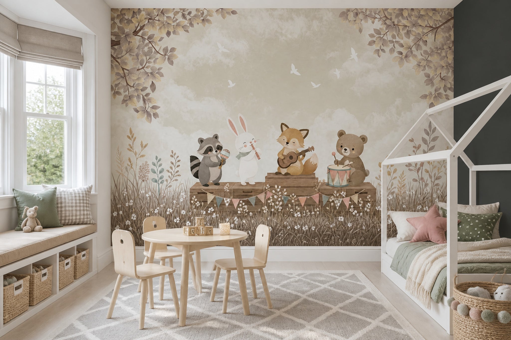 Cloudy Sky Wallpaper Nursery Removable Kids Wall Decor