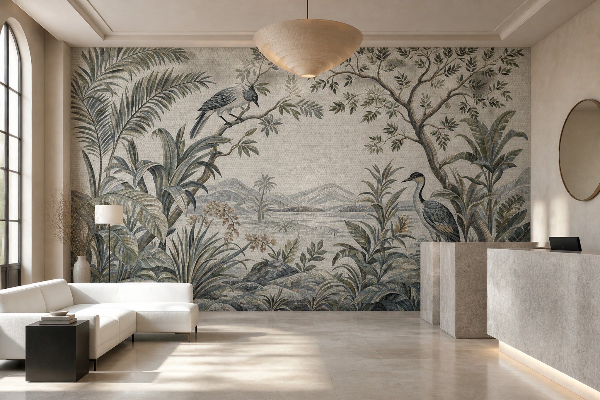 Scenic Landscape Wallpaper Tropical Jungle Removable Botanical Wall Decor
