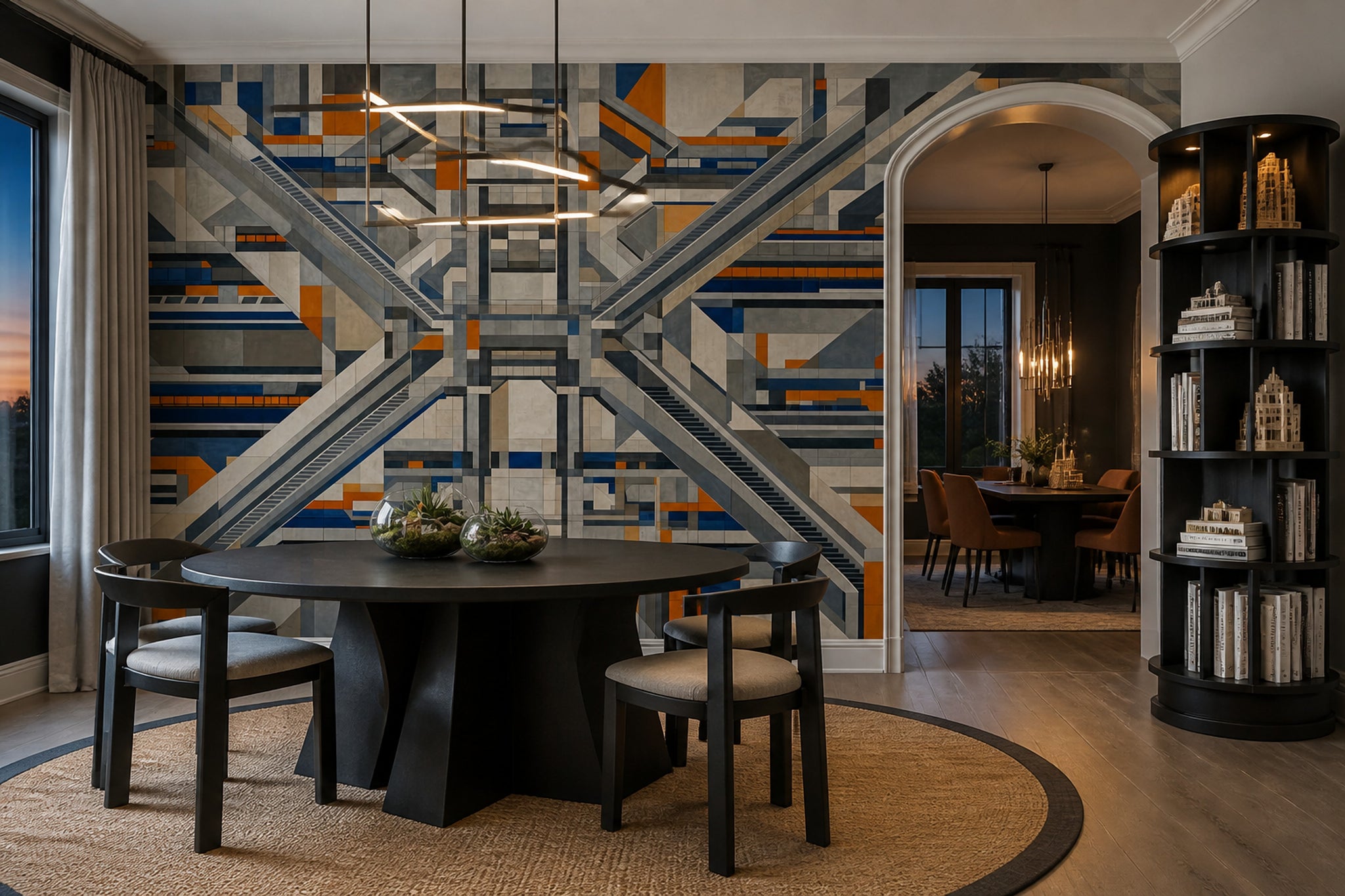 Abstract Geometric Wallpaper Architectural Industrial Modern Removable Wall Decor