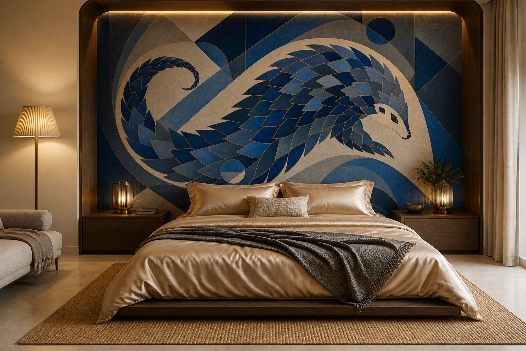 Art Deco Wallpaper Geometric Abstract Mythical Bird Wall Mural