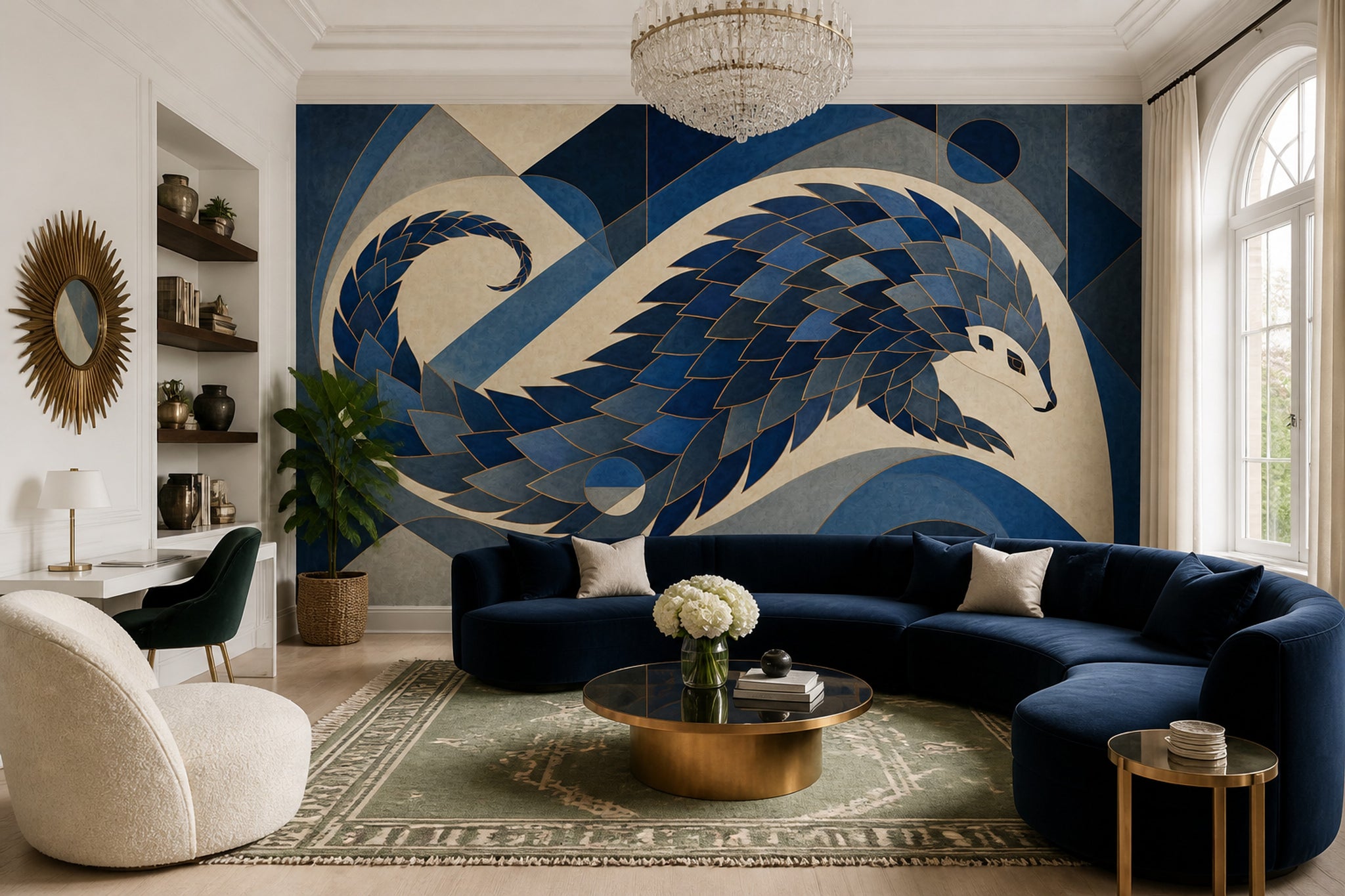Art Deco Wallpaper Geometric Abstract Mythical Bird Wall Mural