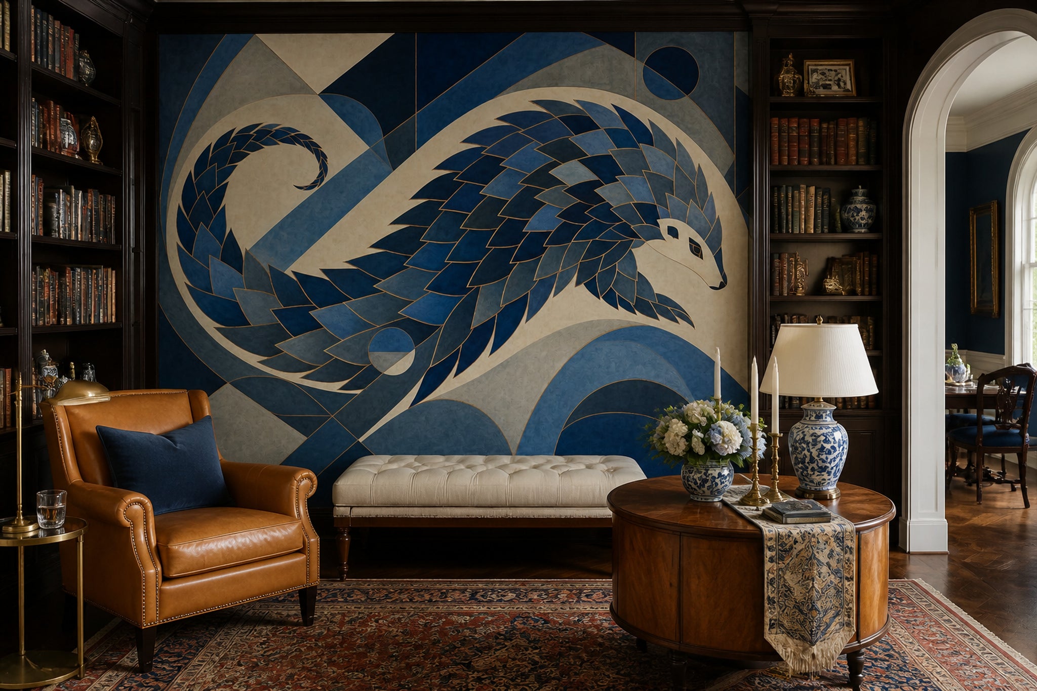 Art Deco Wallpaper Geometric Abstract Mythical Bird Wall Mural