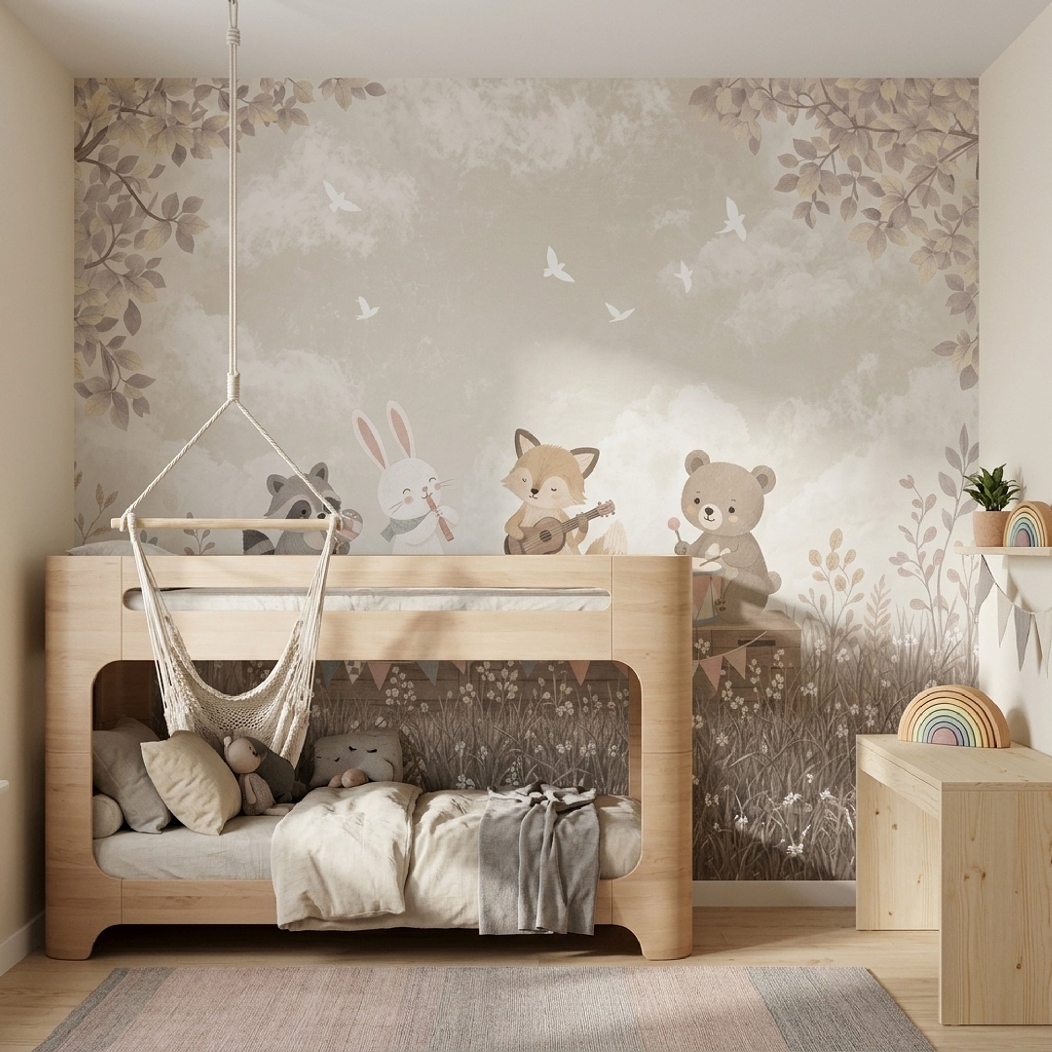 Cloudy Sky Wallpaper Nursery Removable Kids Wall Decor