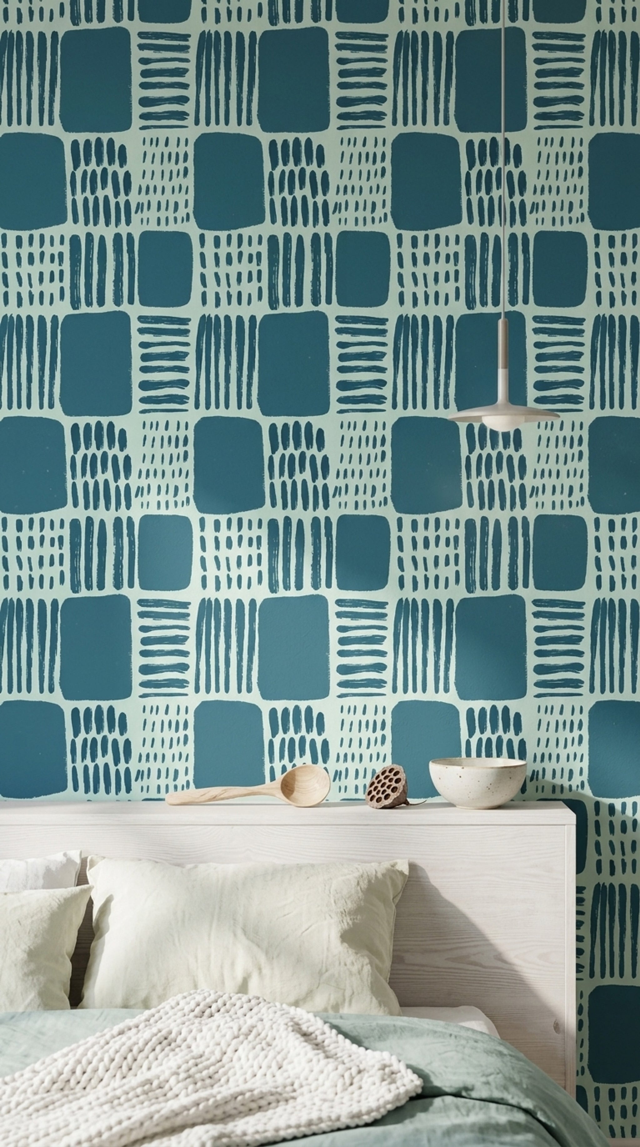 Abstract Wallpaper Geometric Removable Brushstroke Wall Double Roll