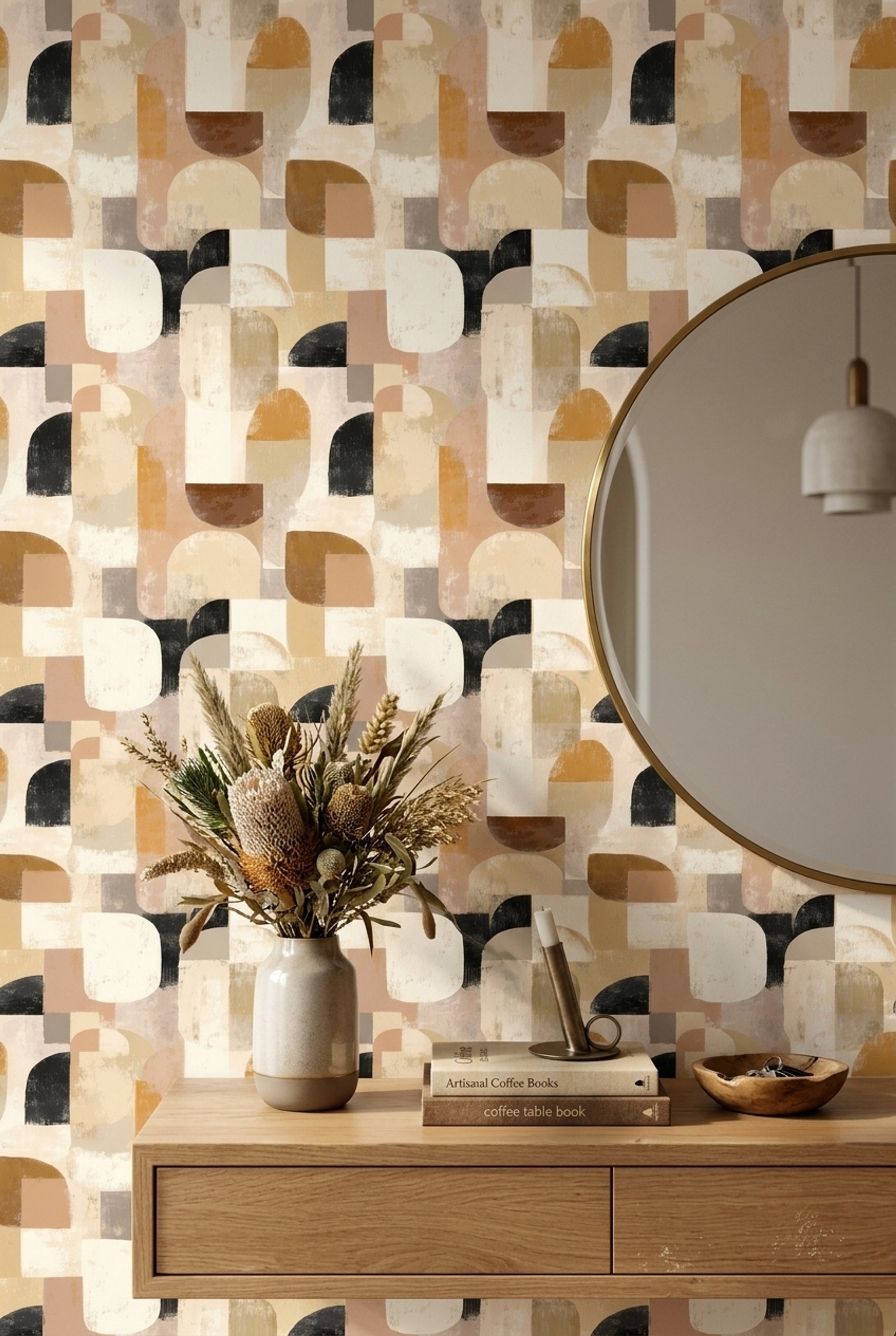 Mid Century Modern Wallpaper Retro Modern Decorative Mural