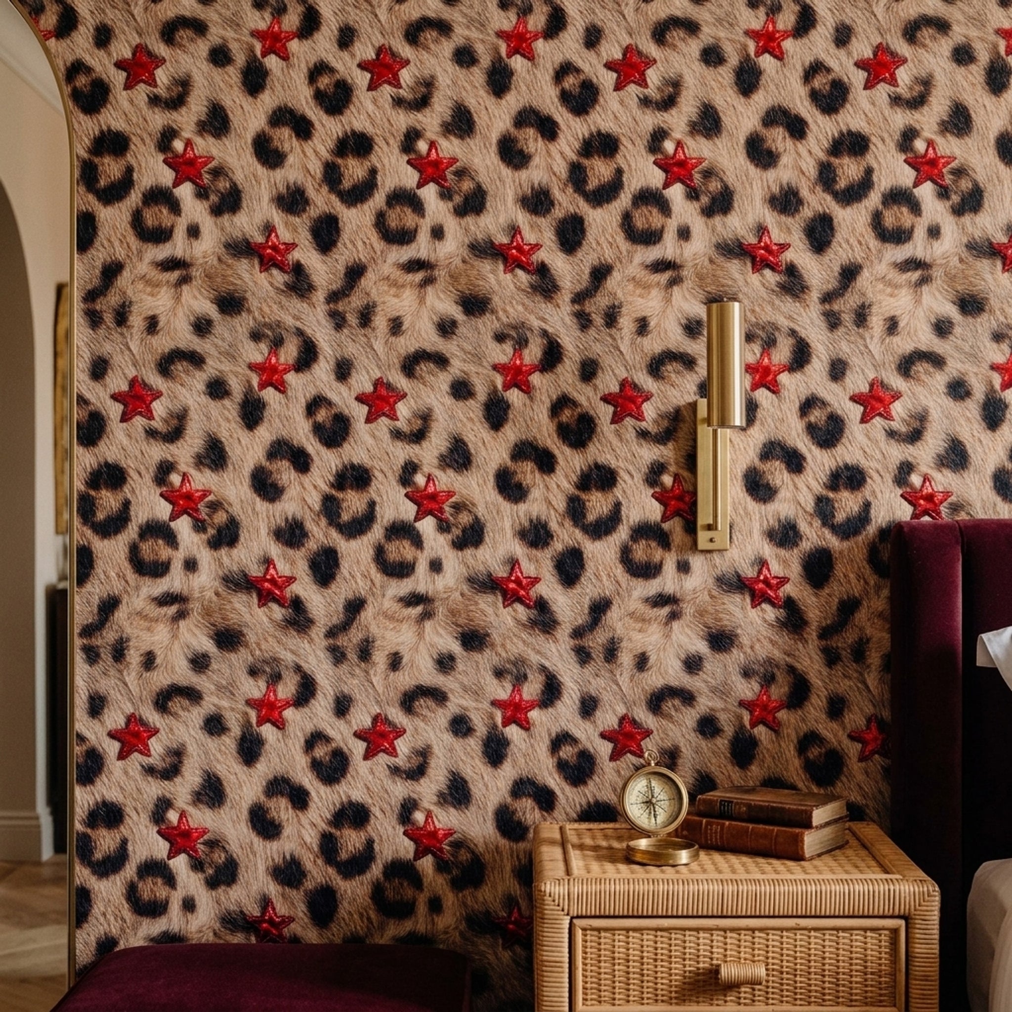 Leopard Print Wallpaper Animal Print Faux Fur Texture Decorative Mural