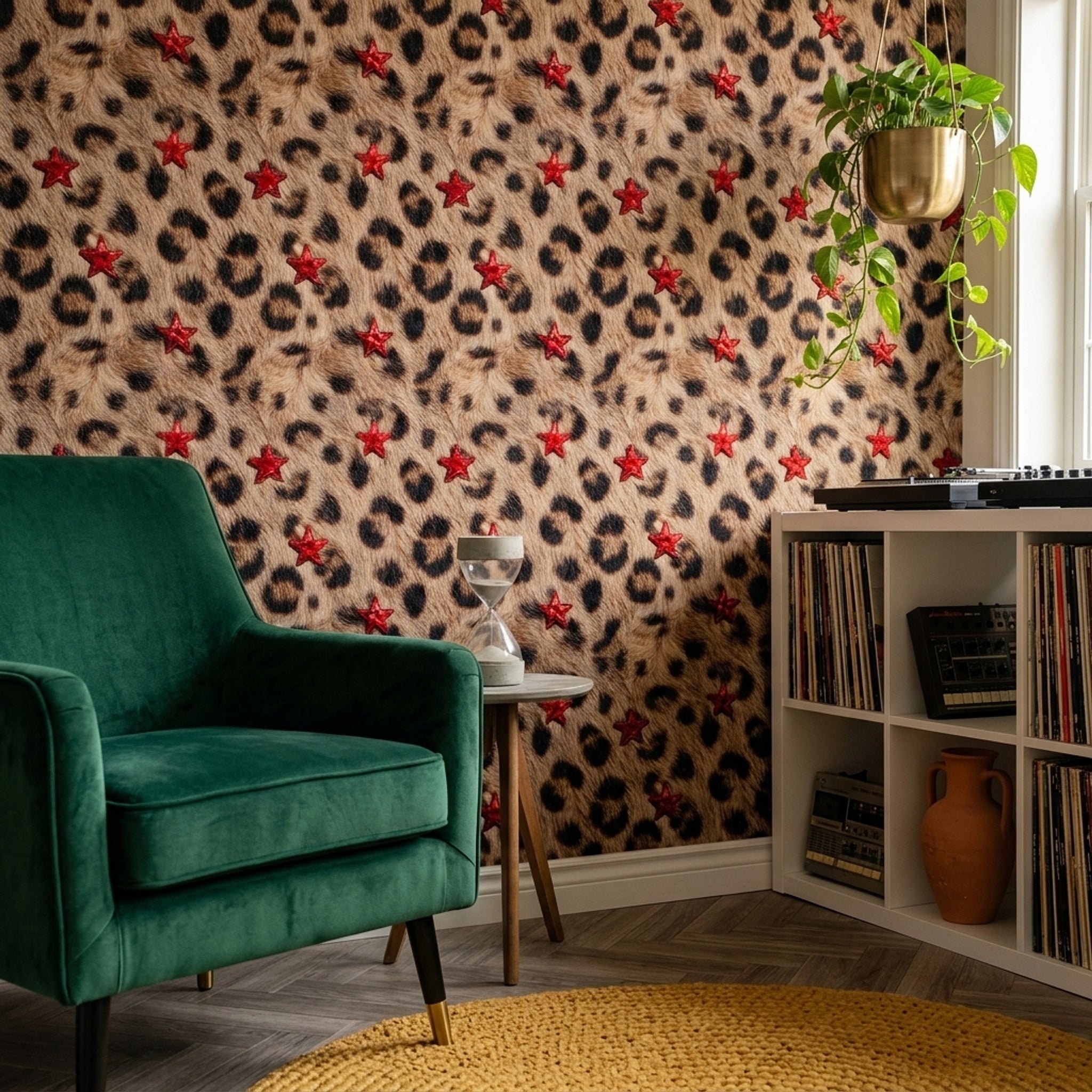 Leopard Print Wallpaper Animal Print Faux Fur Texture Decorative Mural