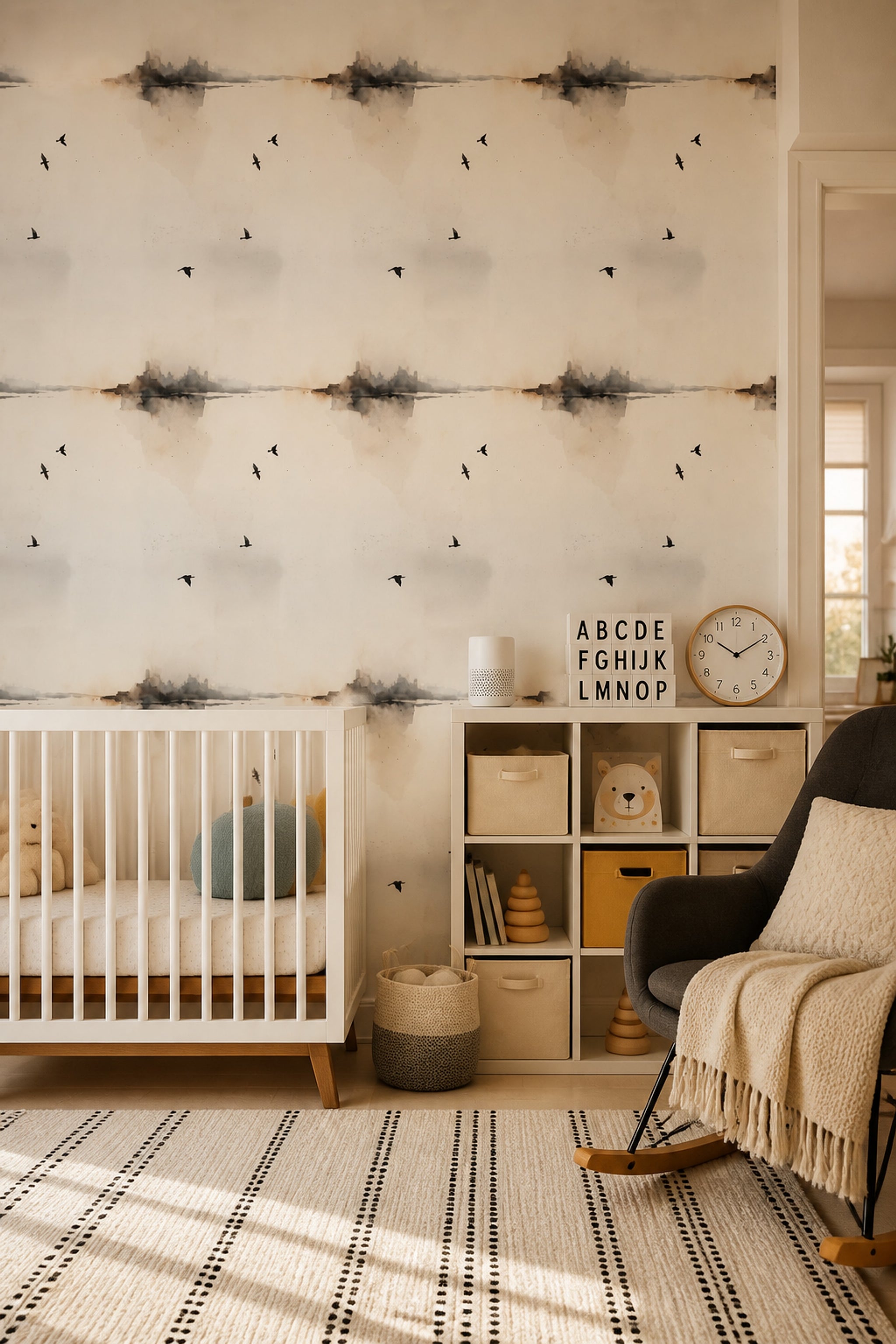 Paper Texture Wallpaper Watercolor Ink Wash Removable Wall Decor