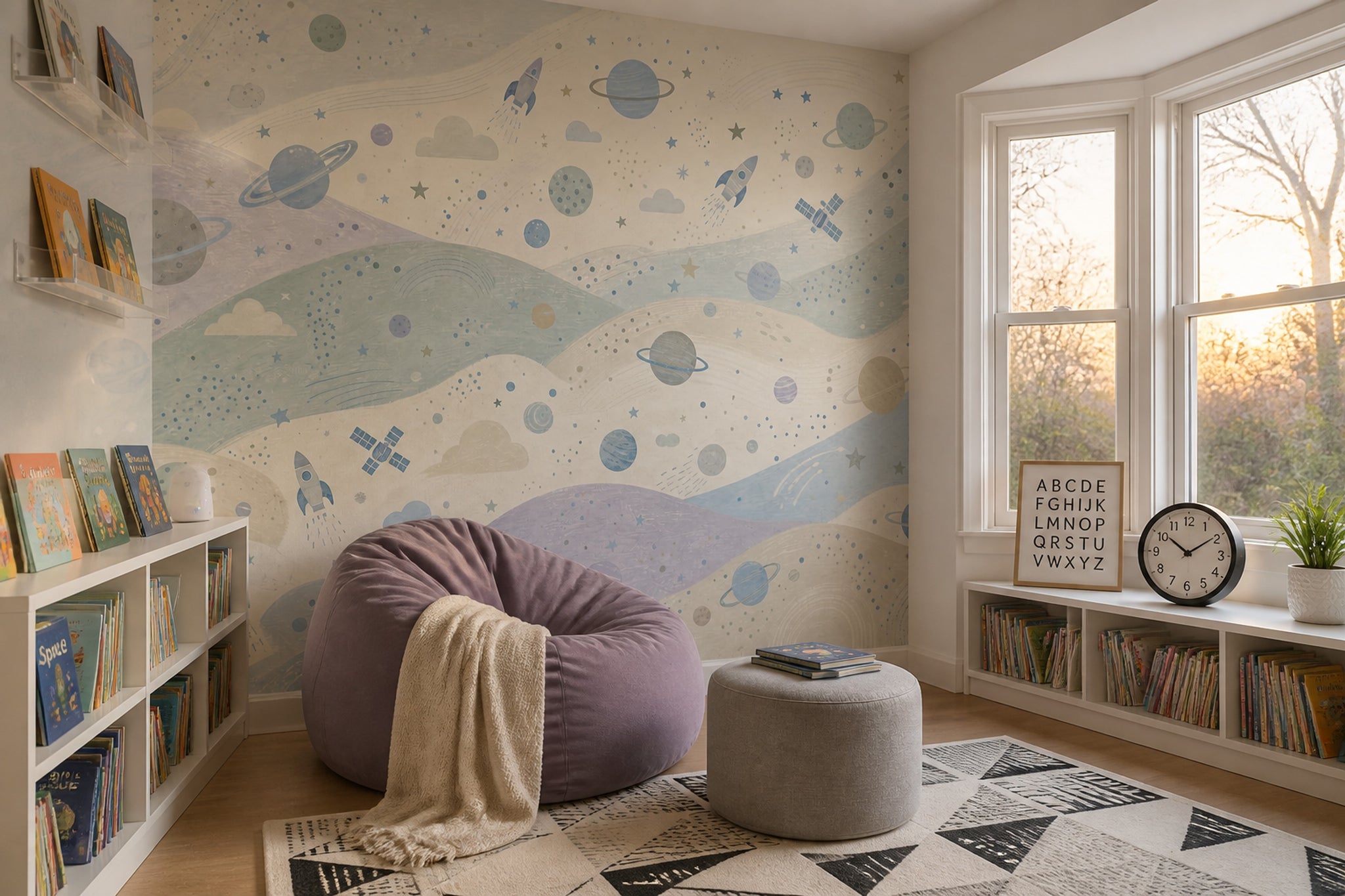 Watercolor Texture Wallpaper Painted Wash Removable Pastel Space Wall Decor