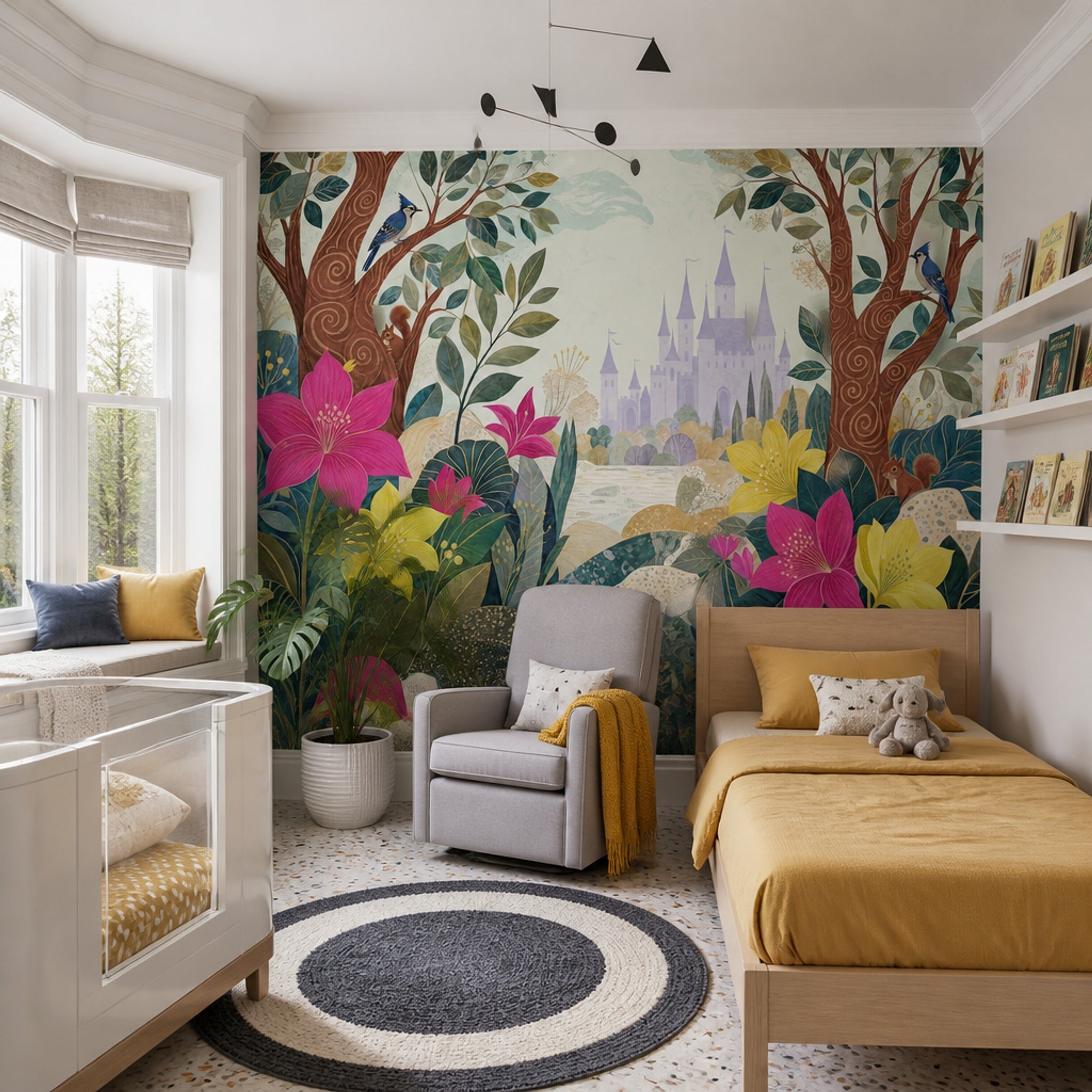 Fairytale Forest Wallpaper Castle Landscape Wall Mural