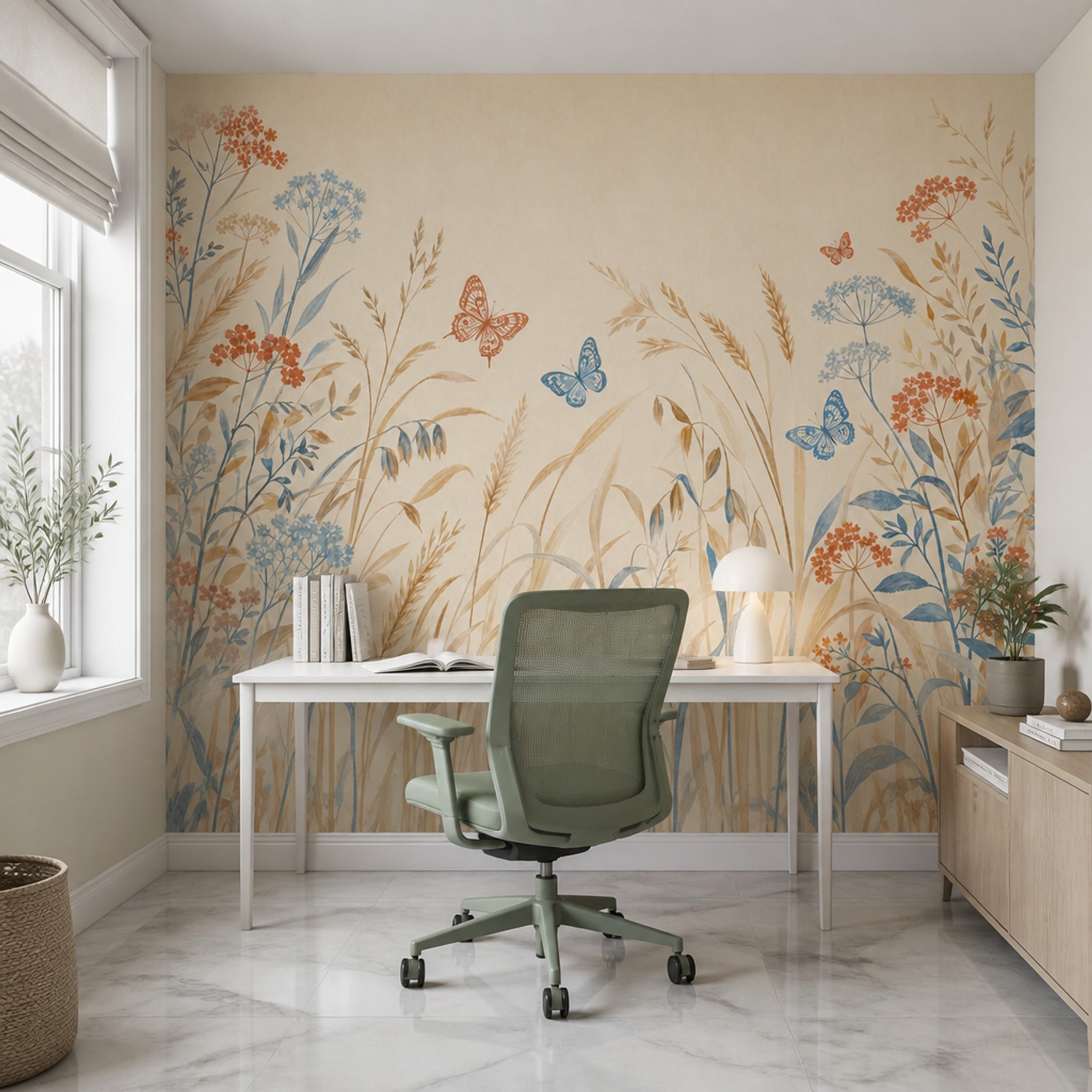 Wildflower Meadow Wallpaper Blue Botanicals Wall Mural