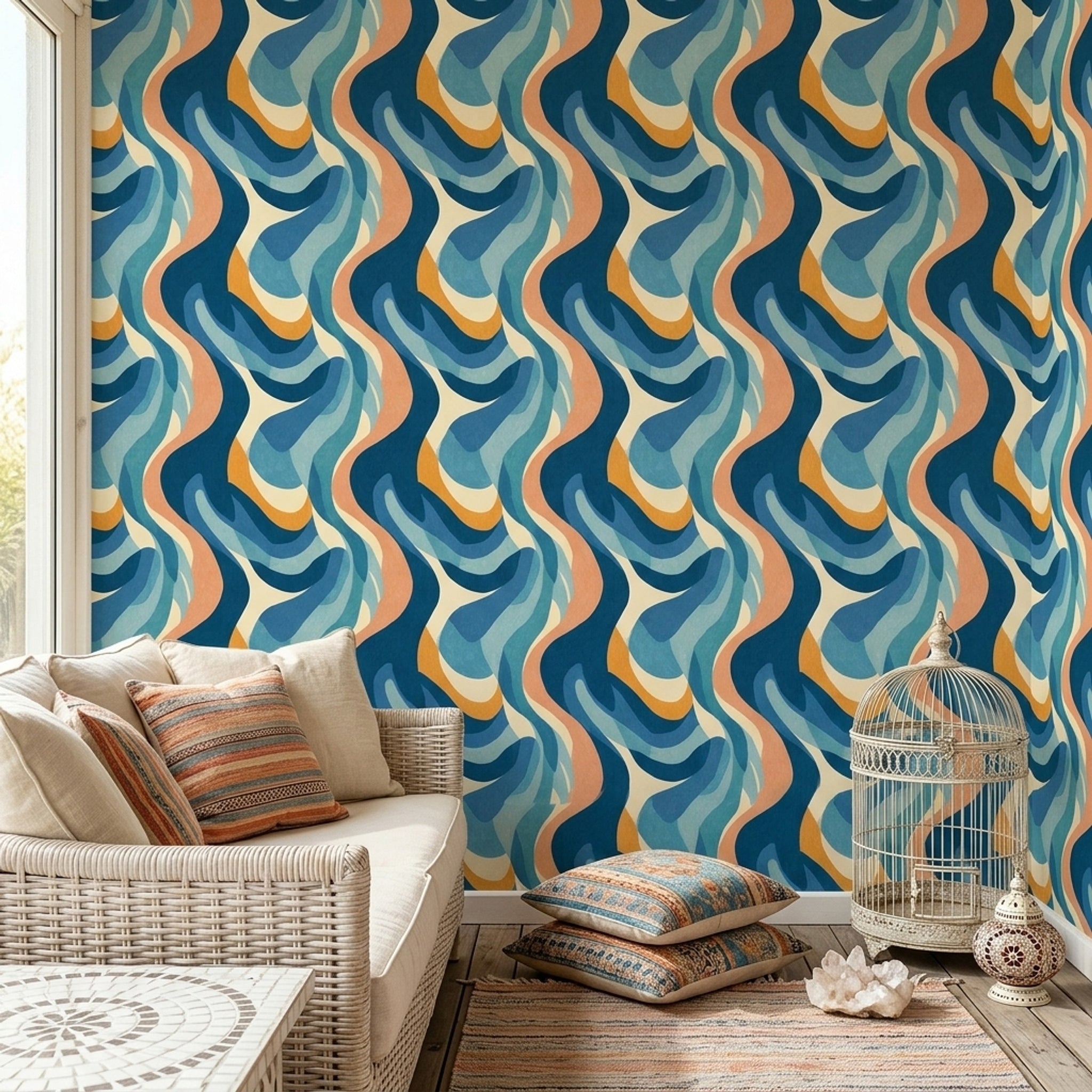 Mid Century Modern Wallpaper Retro Modern Decorative Mural