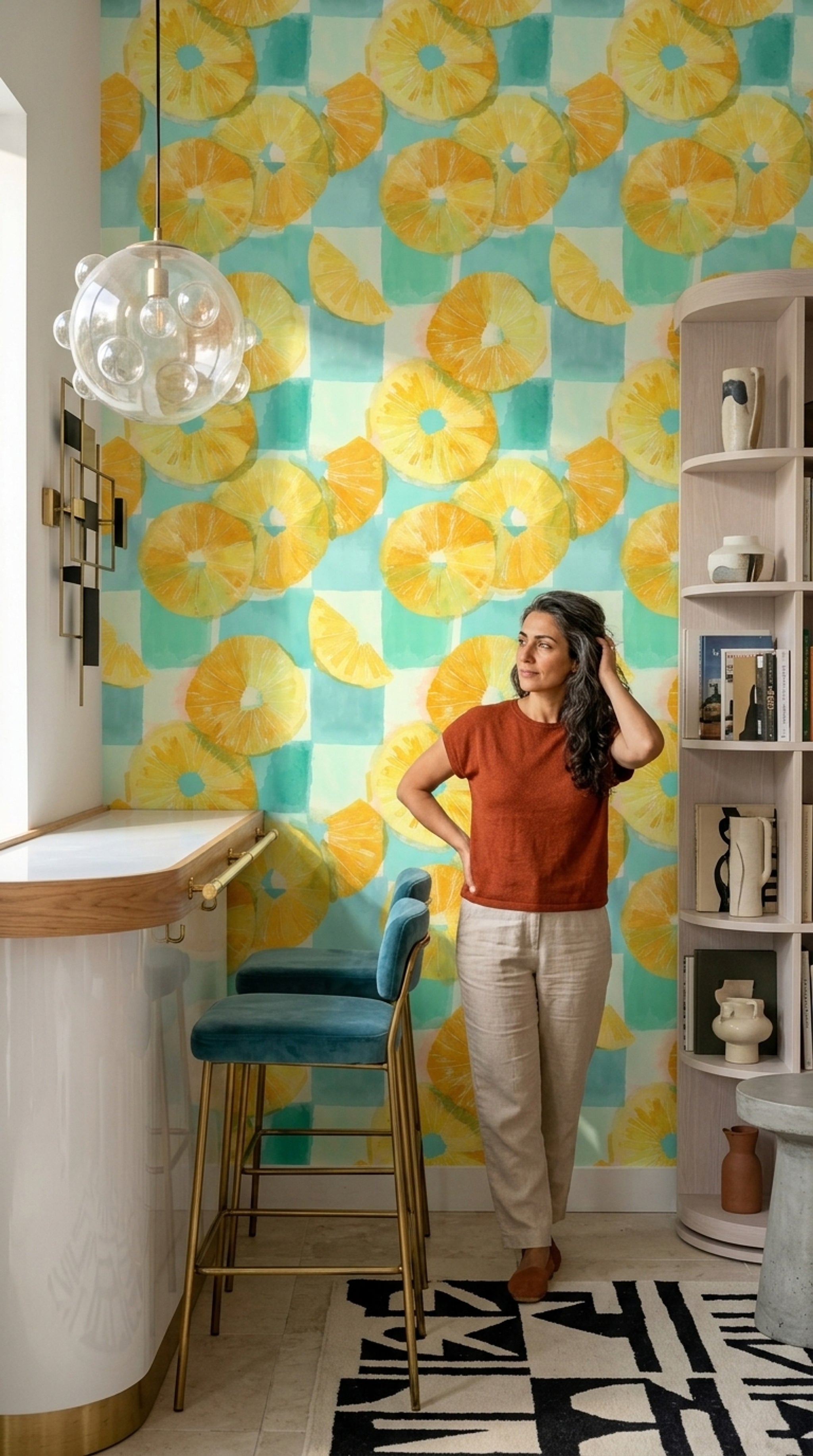 Pine Wallpaper Tropical Watercolor Removable Wall Decor
