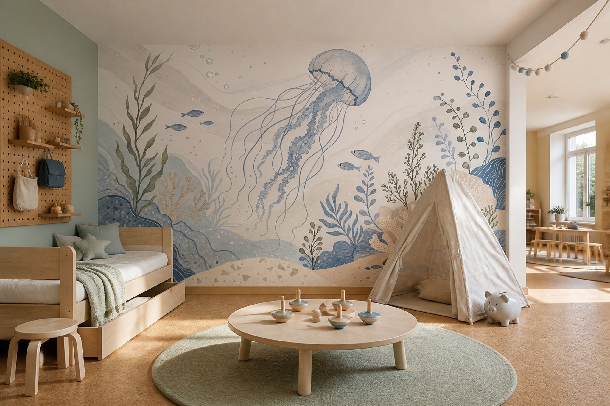 Jellyfish Wallpaper Underwater Ocean Removable Wall Decor