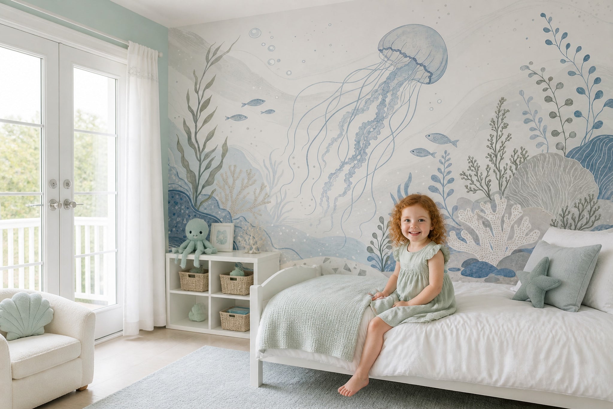 Jellyfish Wallpaper Underwater Ocean Removable Wall Decor