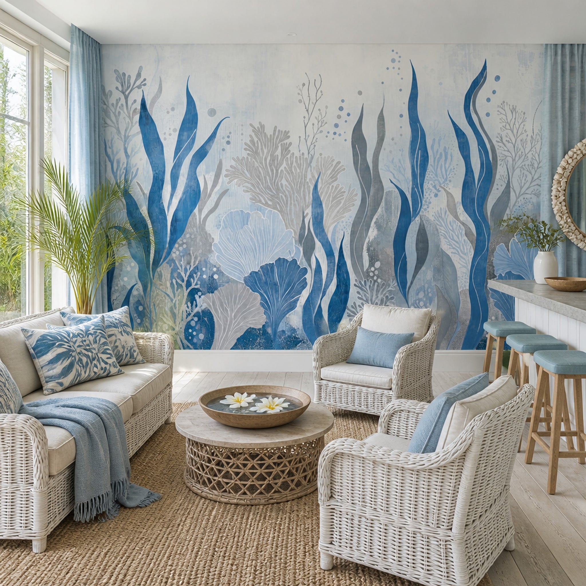 Underwater Wallpaper Seaweed Removable Coral Wall Decor