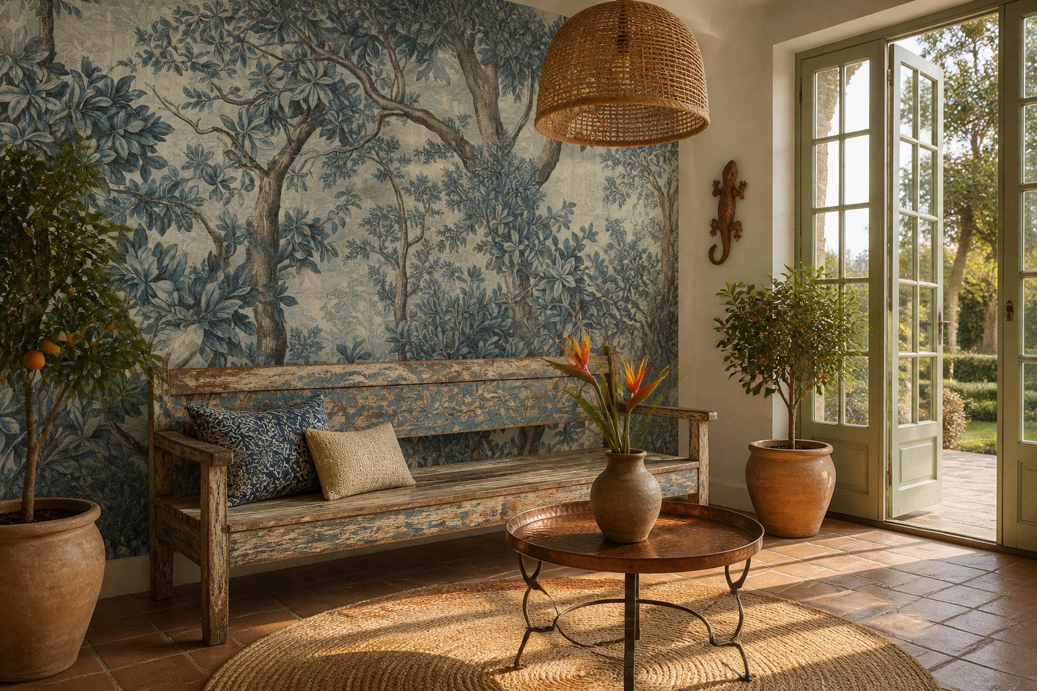 Toile Wallpaper Botanical Forest Removable Wall Decor