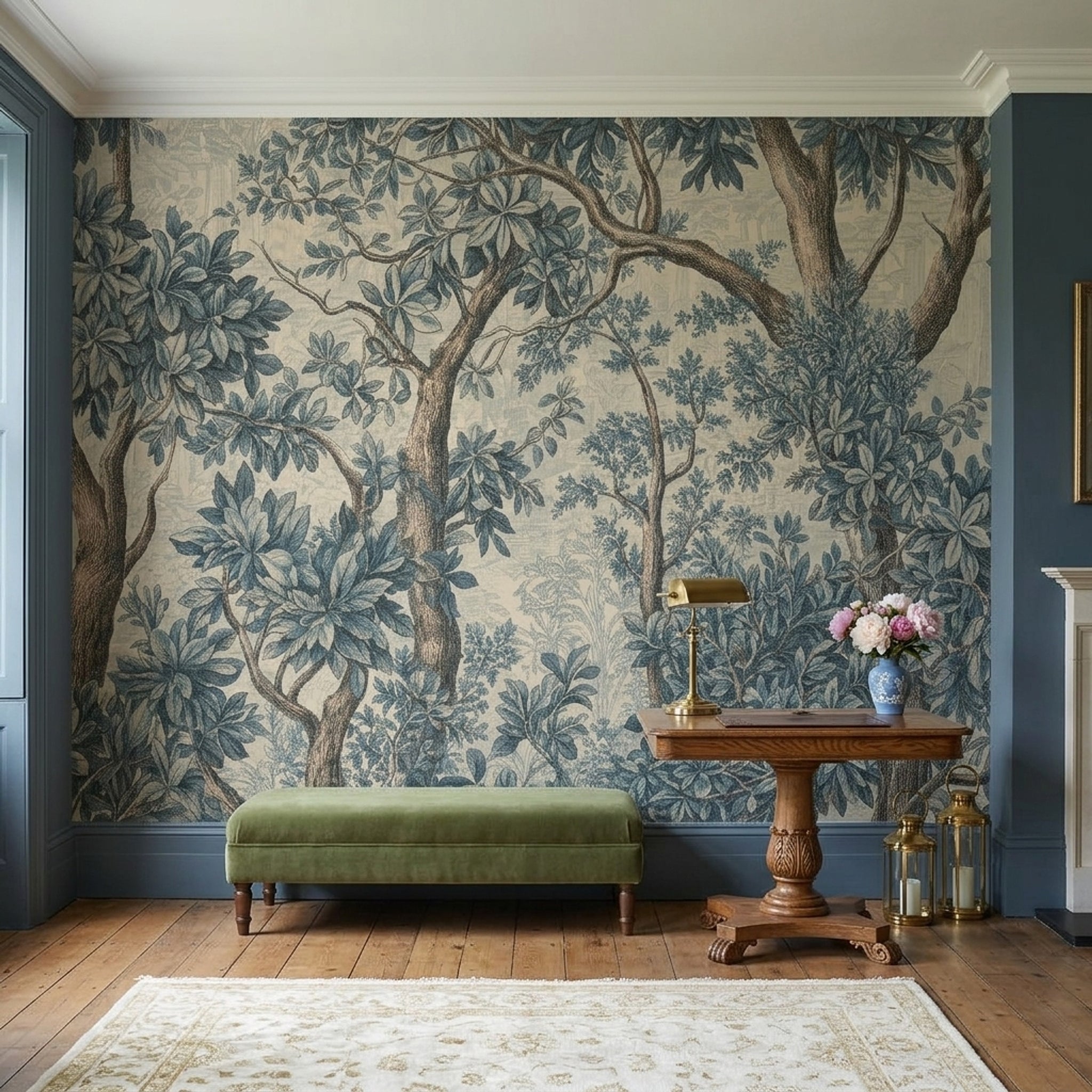 Toile Wallpaper Botanical Forest Removable Wall Decor