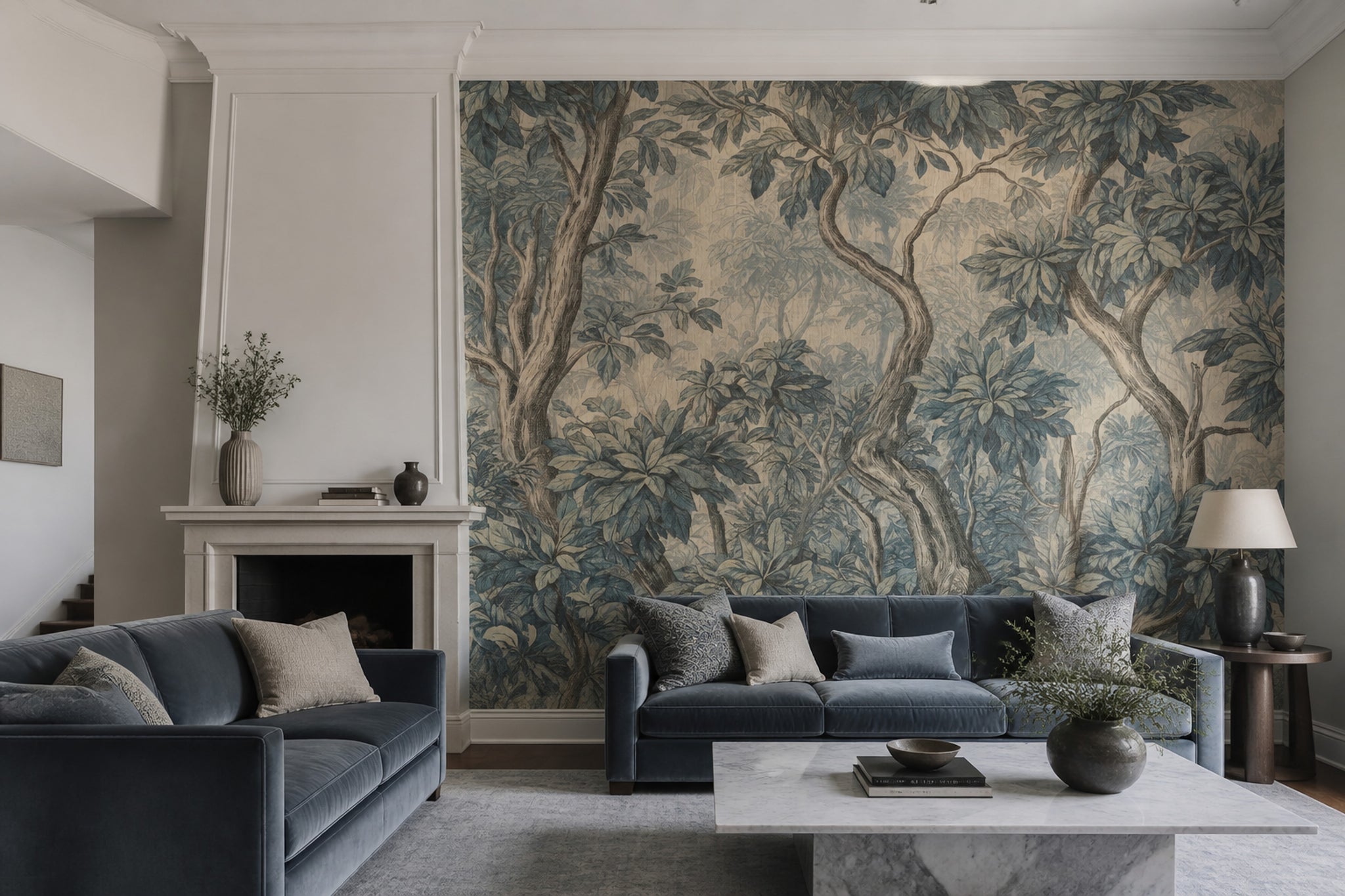 Paper Texture Wallpaper Forest Botanical Removable Wall Decor