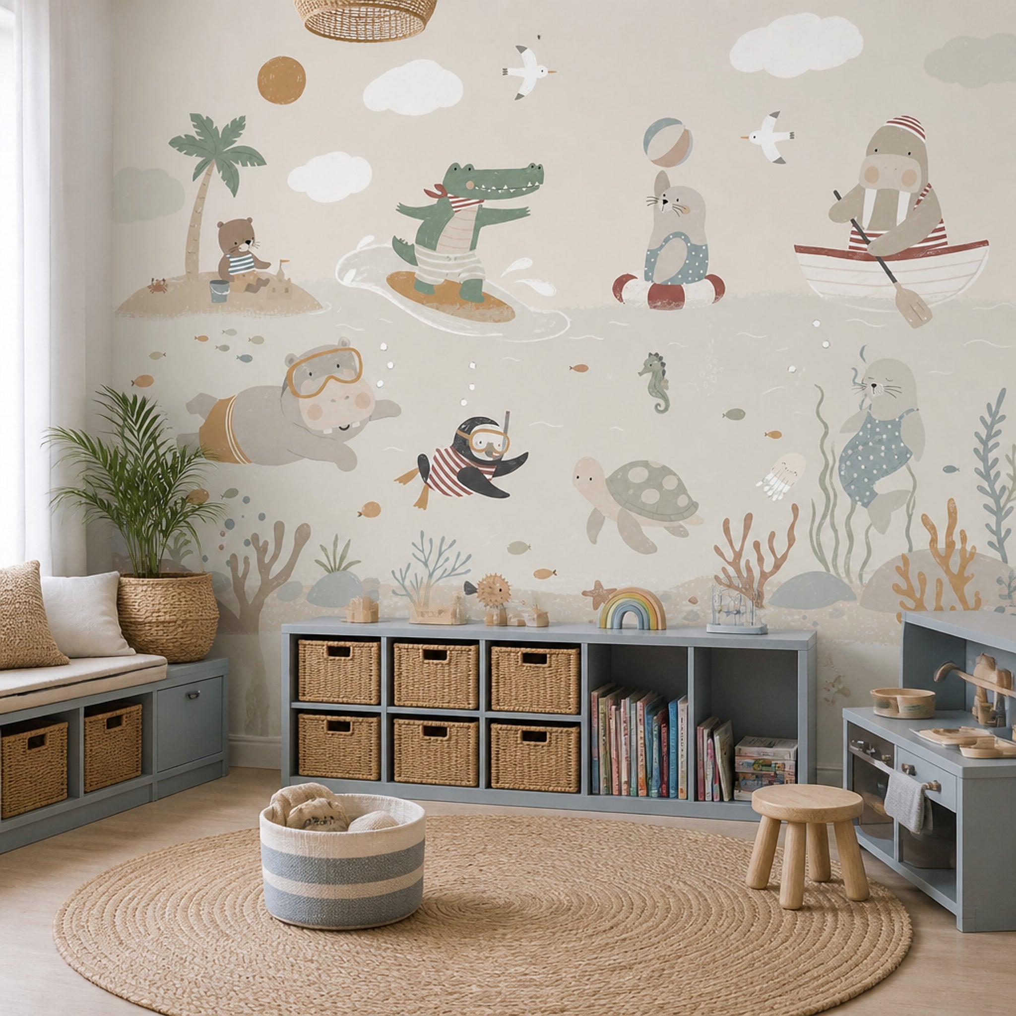 Tropical Beach Wallpaper Seaside Ocean Removable Wall Decor