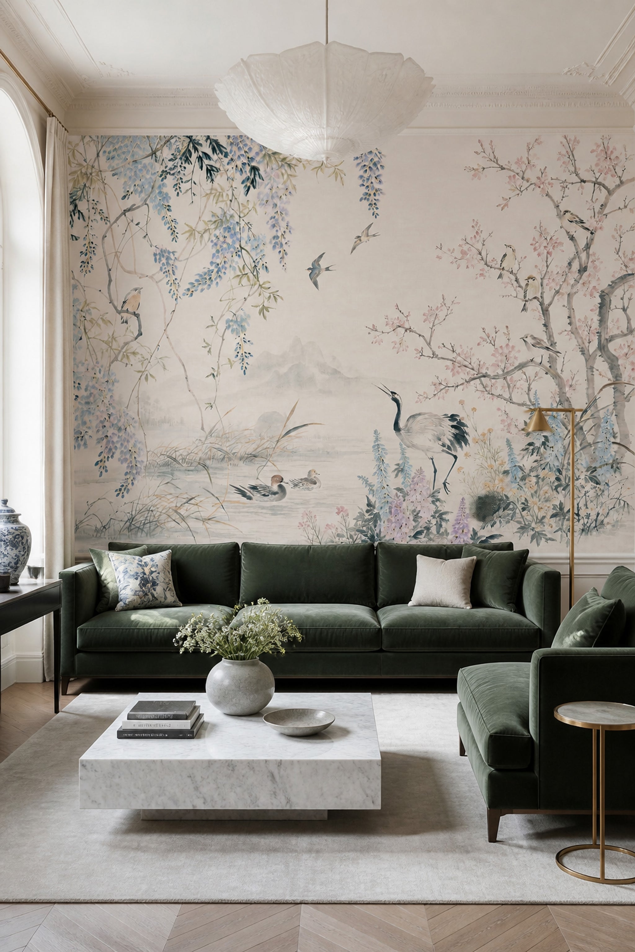 Pink Cherry Wallpaper Blossom Spring Removable Wall Decor