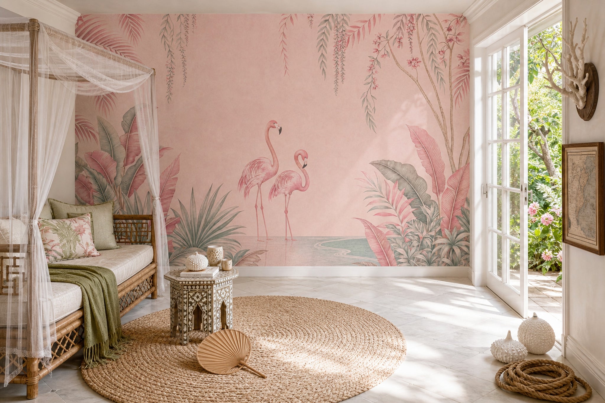 Watercolor Texture Wallpaper Pastel Tropical Wall Mural